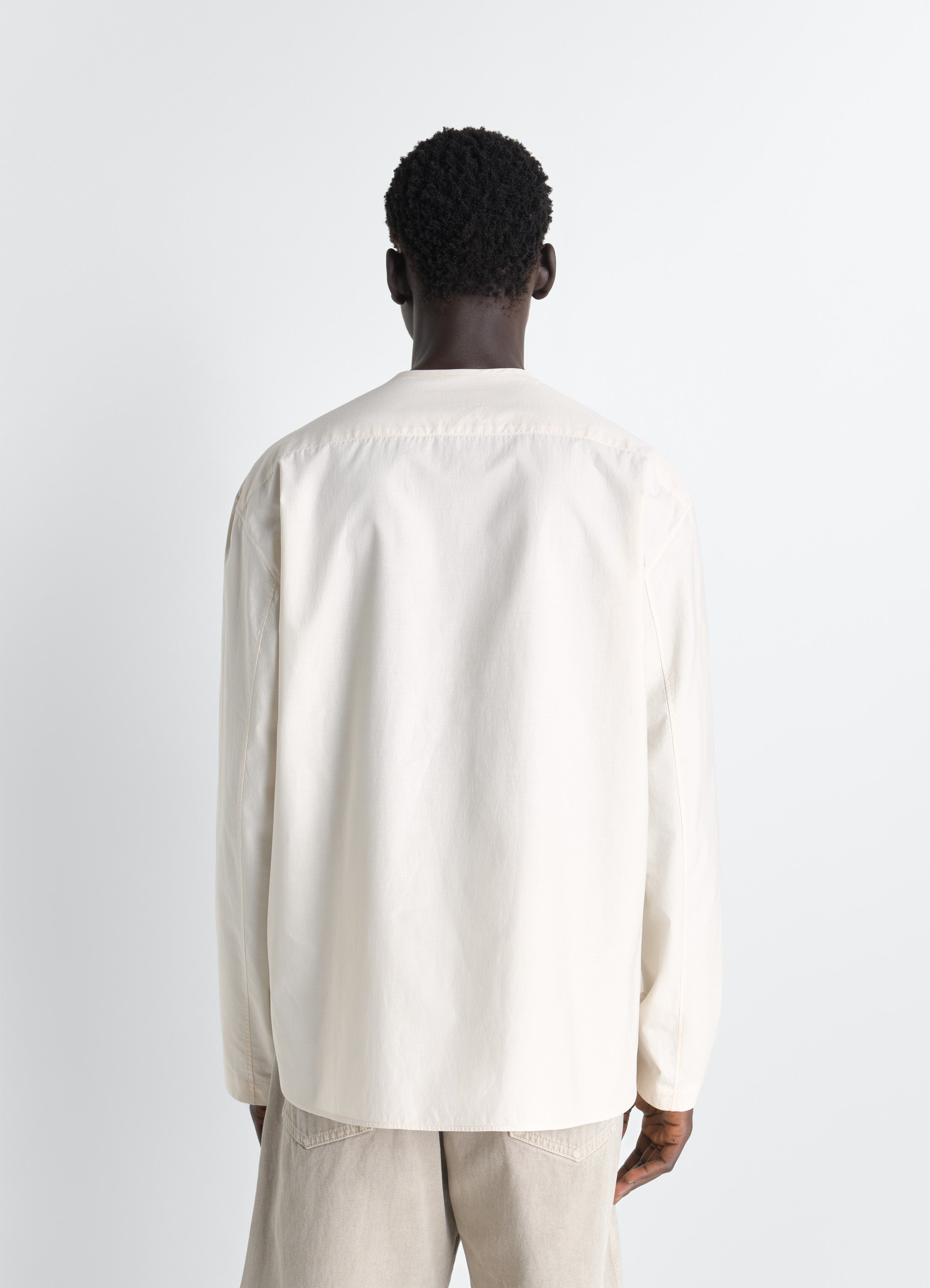 VAREUSE TOP IN WASHED COTTON SILK - Light Cream - Washed Cotton