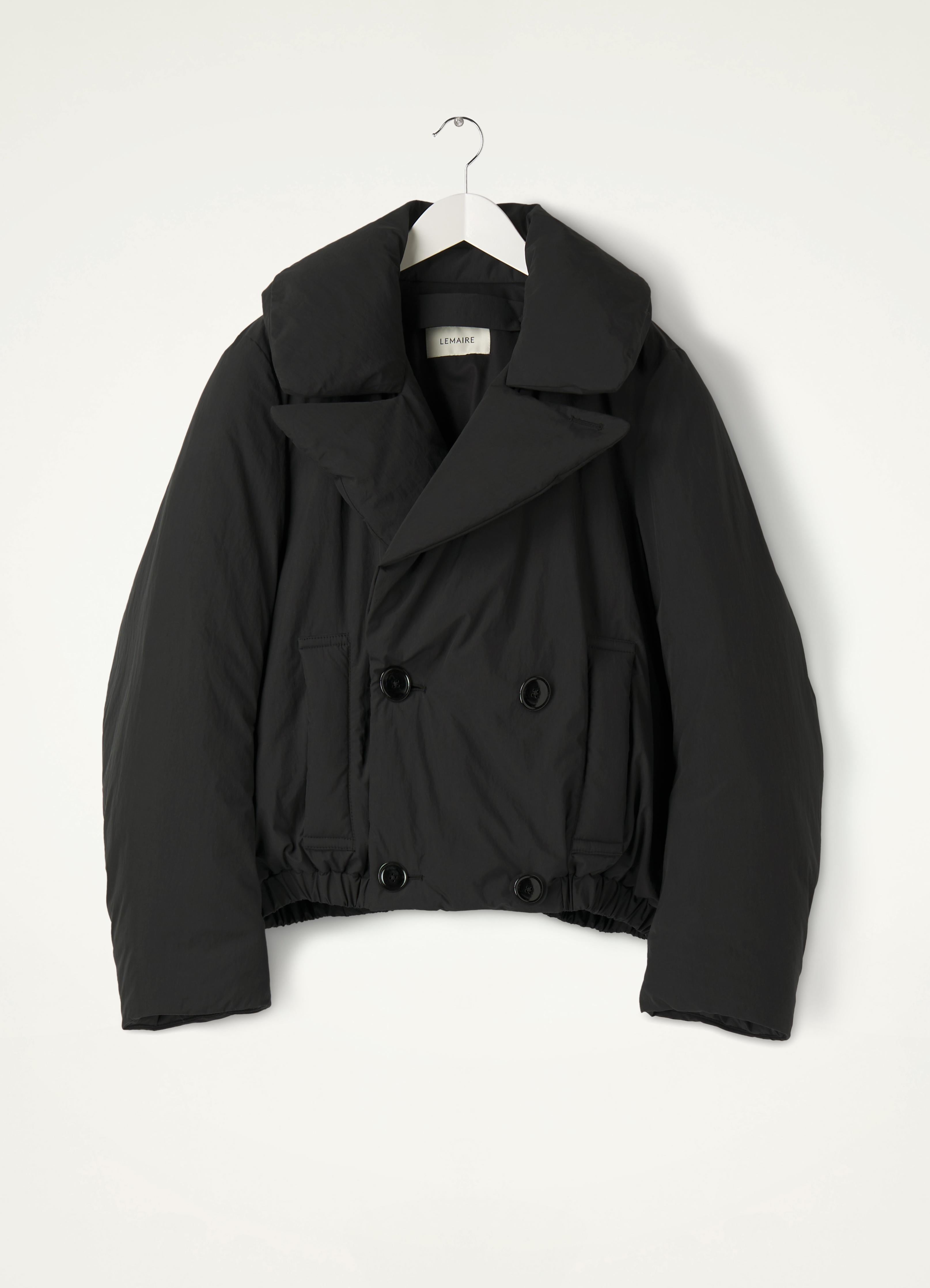 Jet Black Puffer Caban in Water Repelant Technical Cotton | LEMAIRE