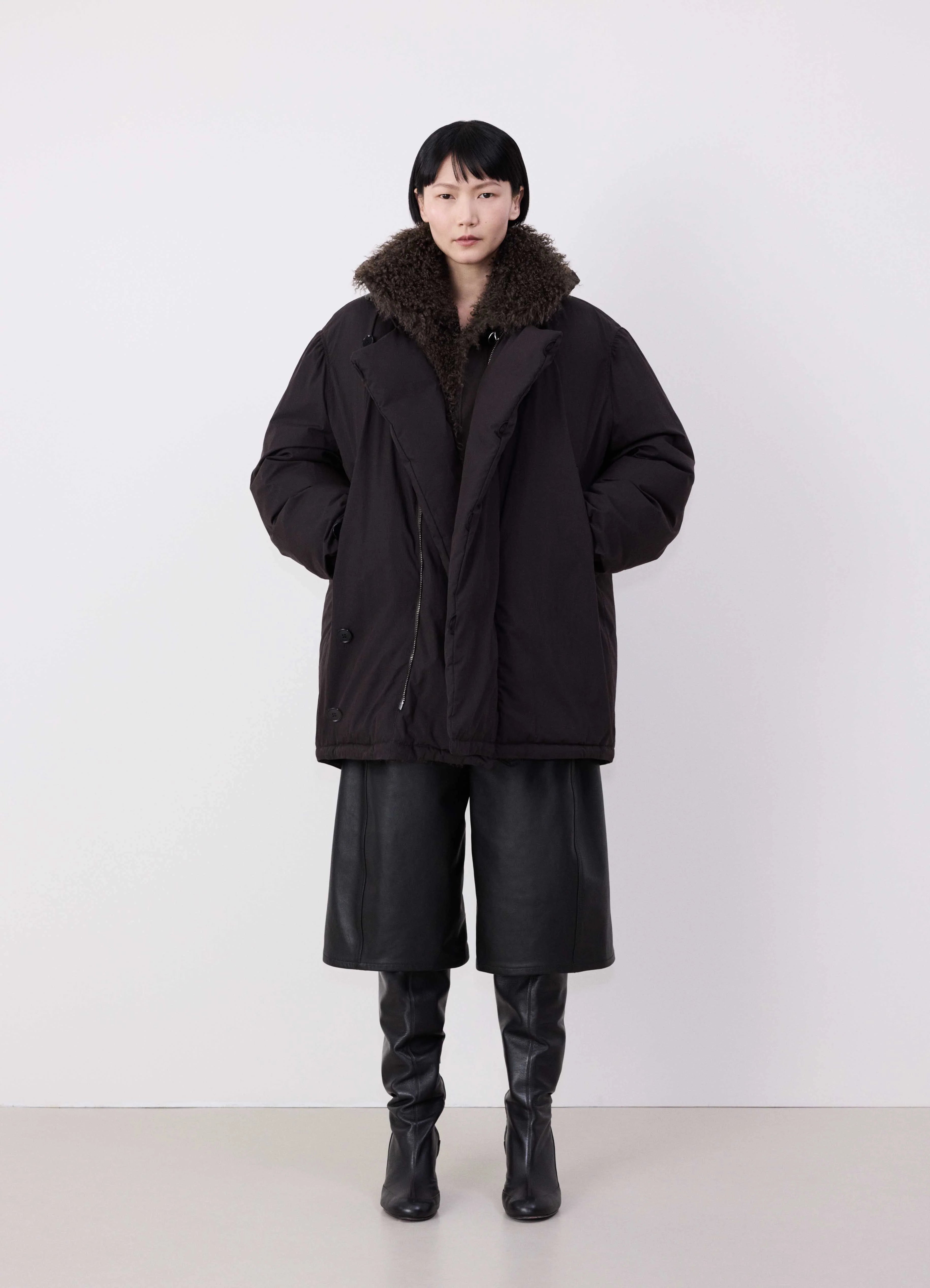 Espresso Long Puffer Jacket LEMAIRE