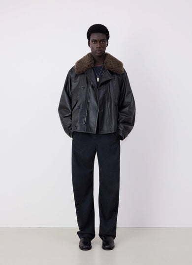 christophe lemaire BLOUSON EN CUIR MATELASSÉ