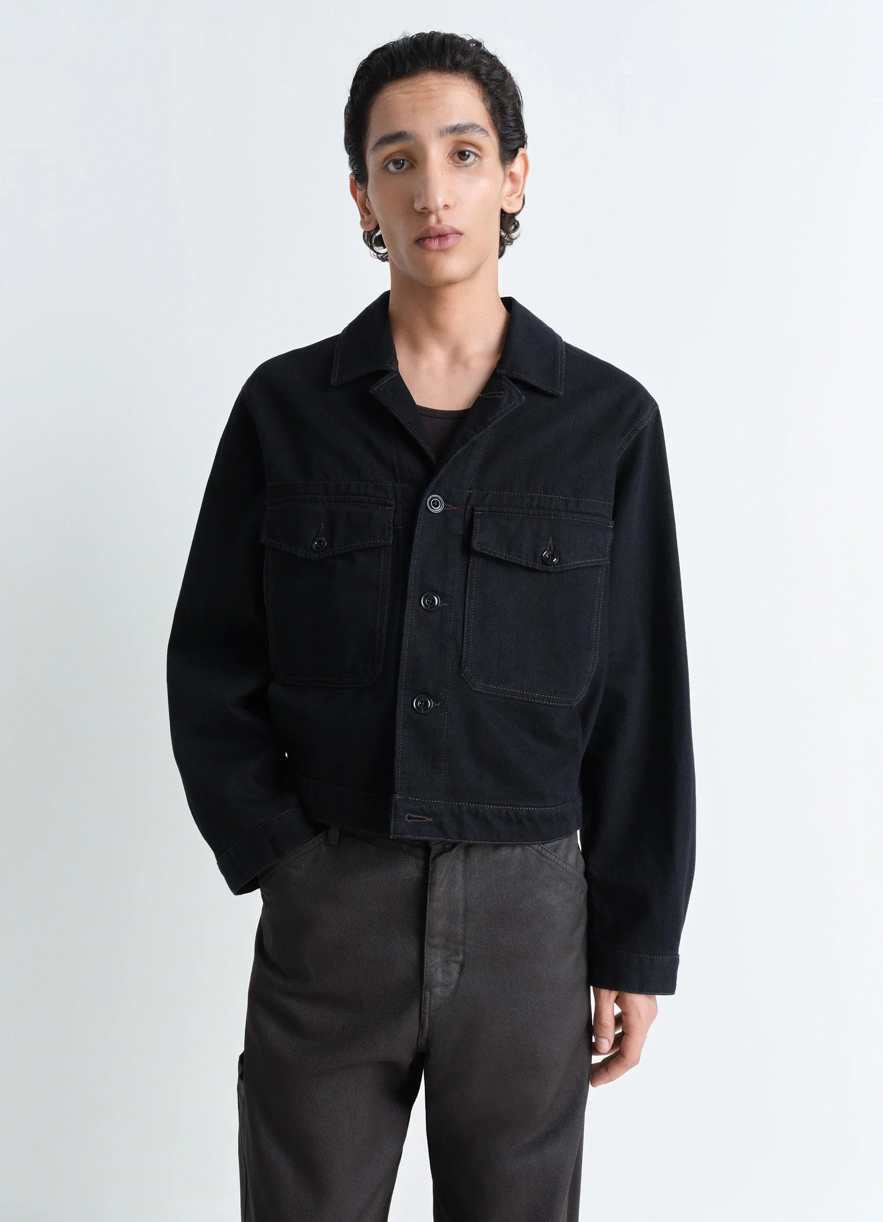 Black Trucker Jacket | LEMAIRE Black Trucker Jacket | LEMAIRE