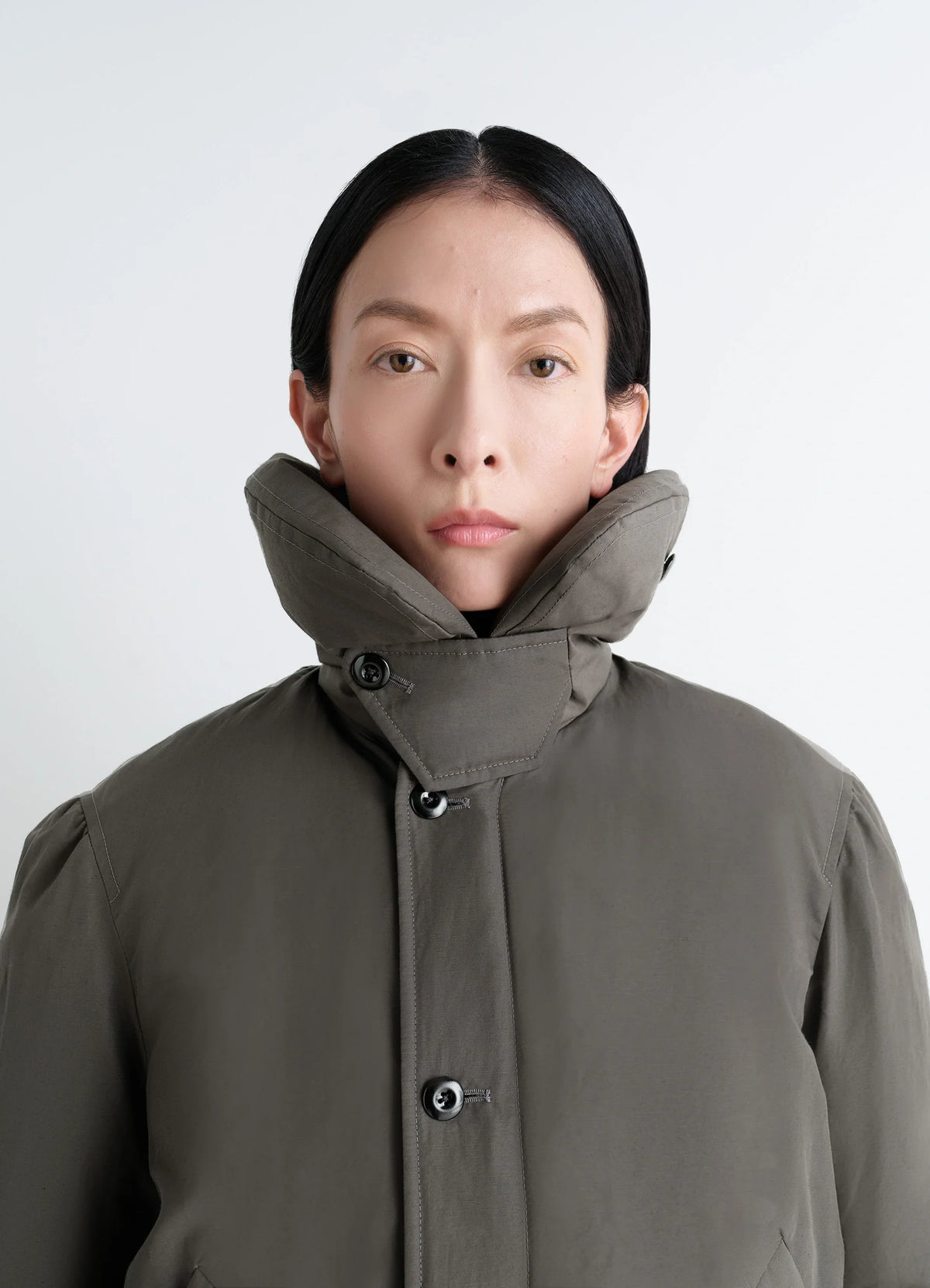 SHORT PUFFER BLOUSON - Dark Espresso - Water Repellent Polyamide