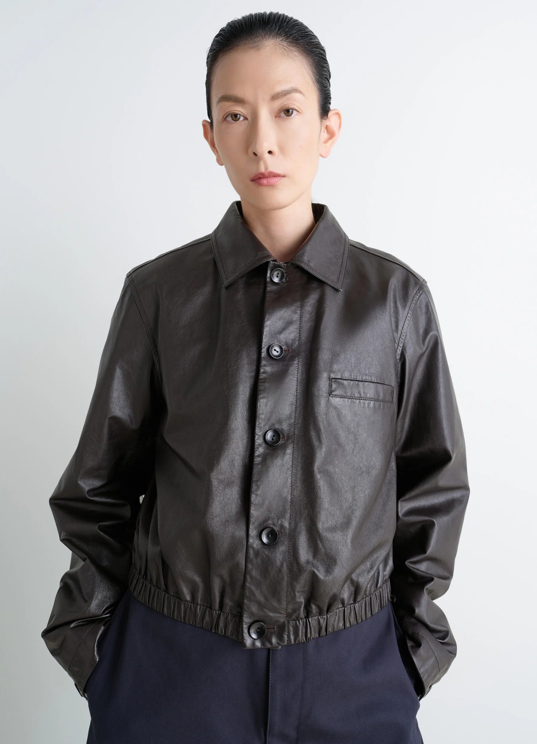 SOFT LEATHER BLOUSON - Black Cherry - Soft Cow Leather - Women SOFT LEATHER BLOUSON - Black Cherry - Soft Cow Leather - Women