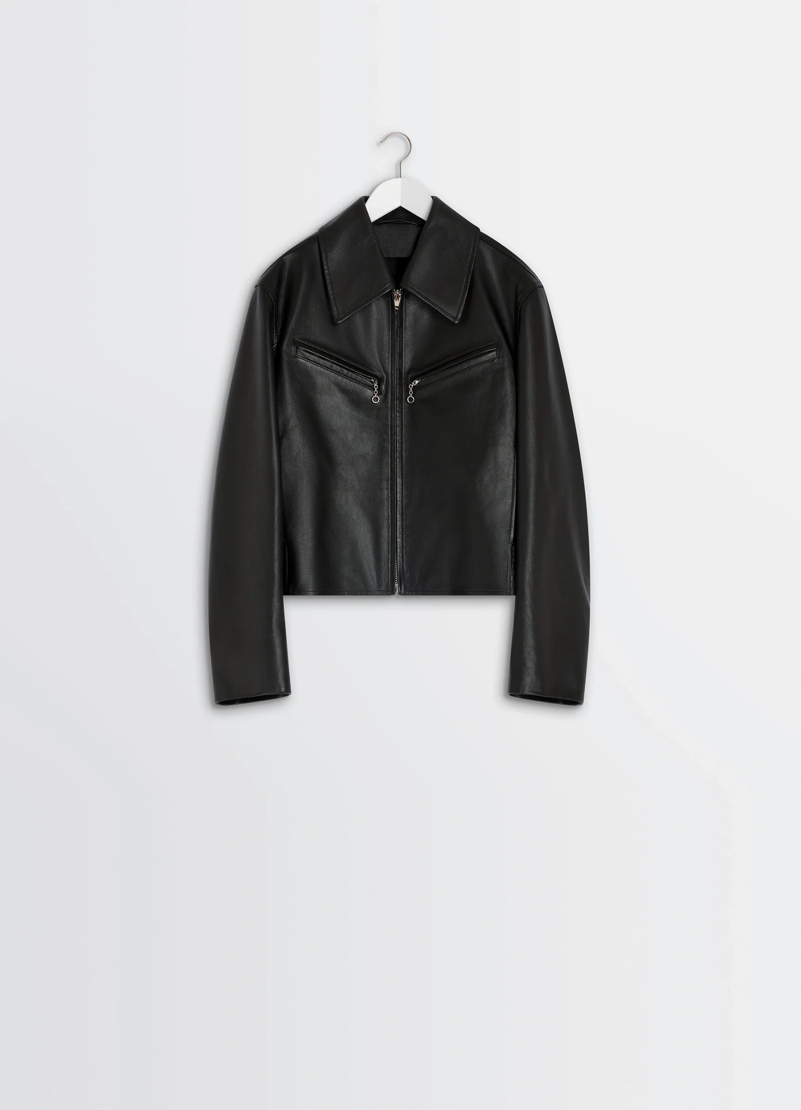 BOXY LEATHER BLOUSON IN LEATHER - Moka - Heavy Cow Leather - Women BOXY LEATHER BLOUSON IN LEATHER - Moka - Heavy Cow Leather - Women
