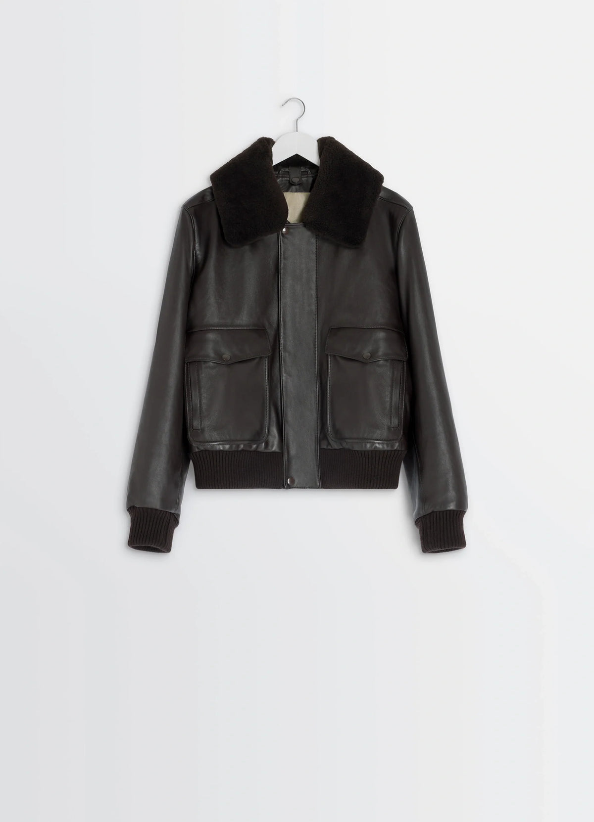 lemaire レザーブルゾン レザーブルゾン - Charred Oak - Tumbled Cow Leather - メンズ | LEMAIRE