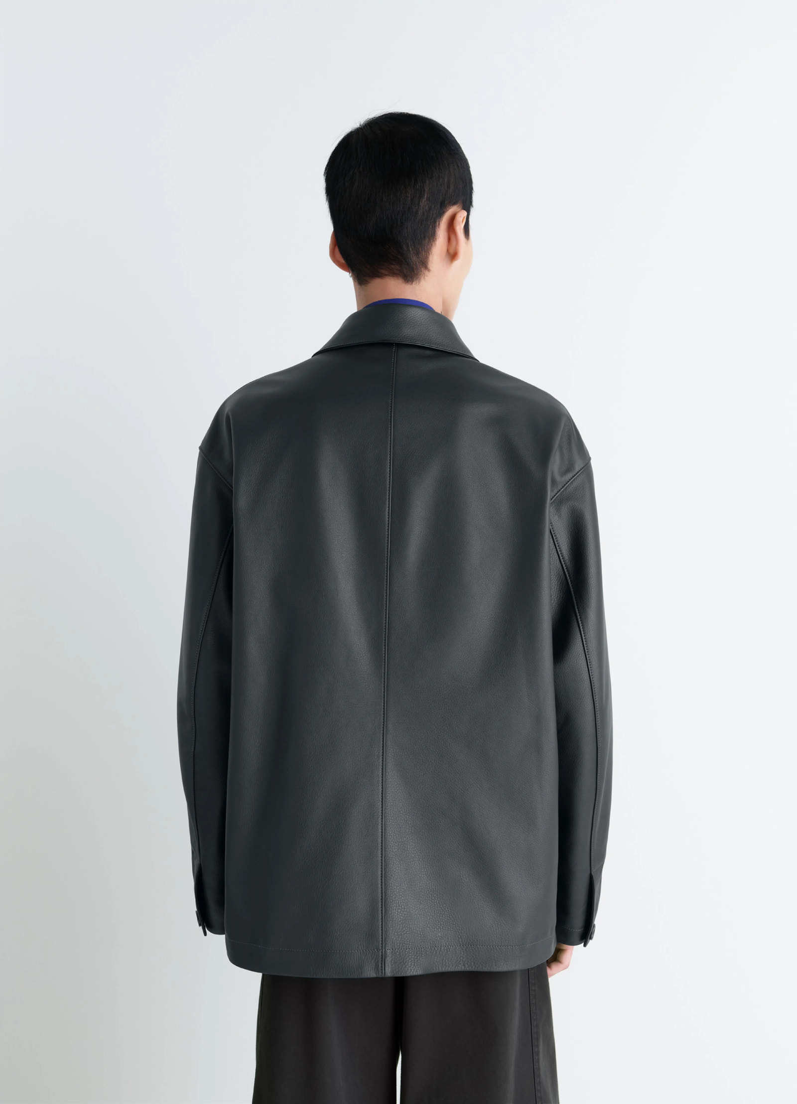 LEATHER WORKWEAR JACKET - Asphalt - Grained Cow Leather - Men LEATHER WORKWEAR JACKET - Asphalt - Grained Cow Leather - Men