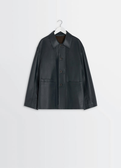 Asphalt Leather Workwear Jacket | LEMAIRE