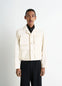 Short Utility Jacket in Compact Cotton Twill, model shot, Front view Gusseted pockets, relaxed fit