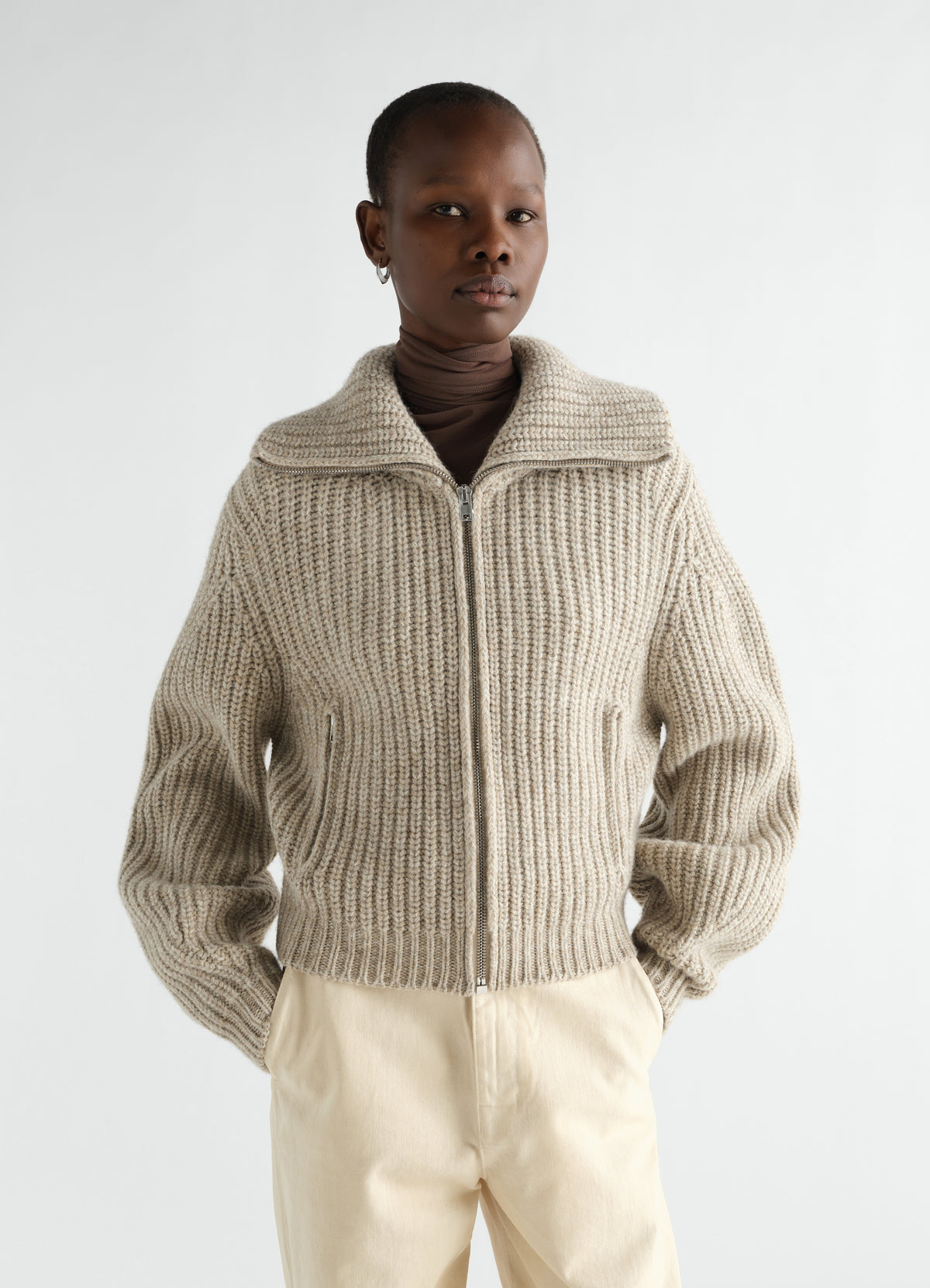 Lemaire ZIPPED CARDIGAN IN YAK ALPACA