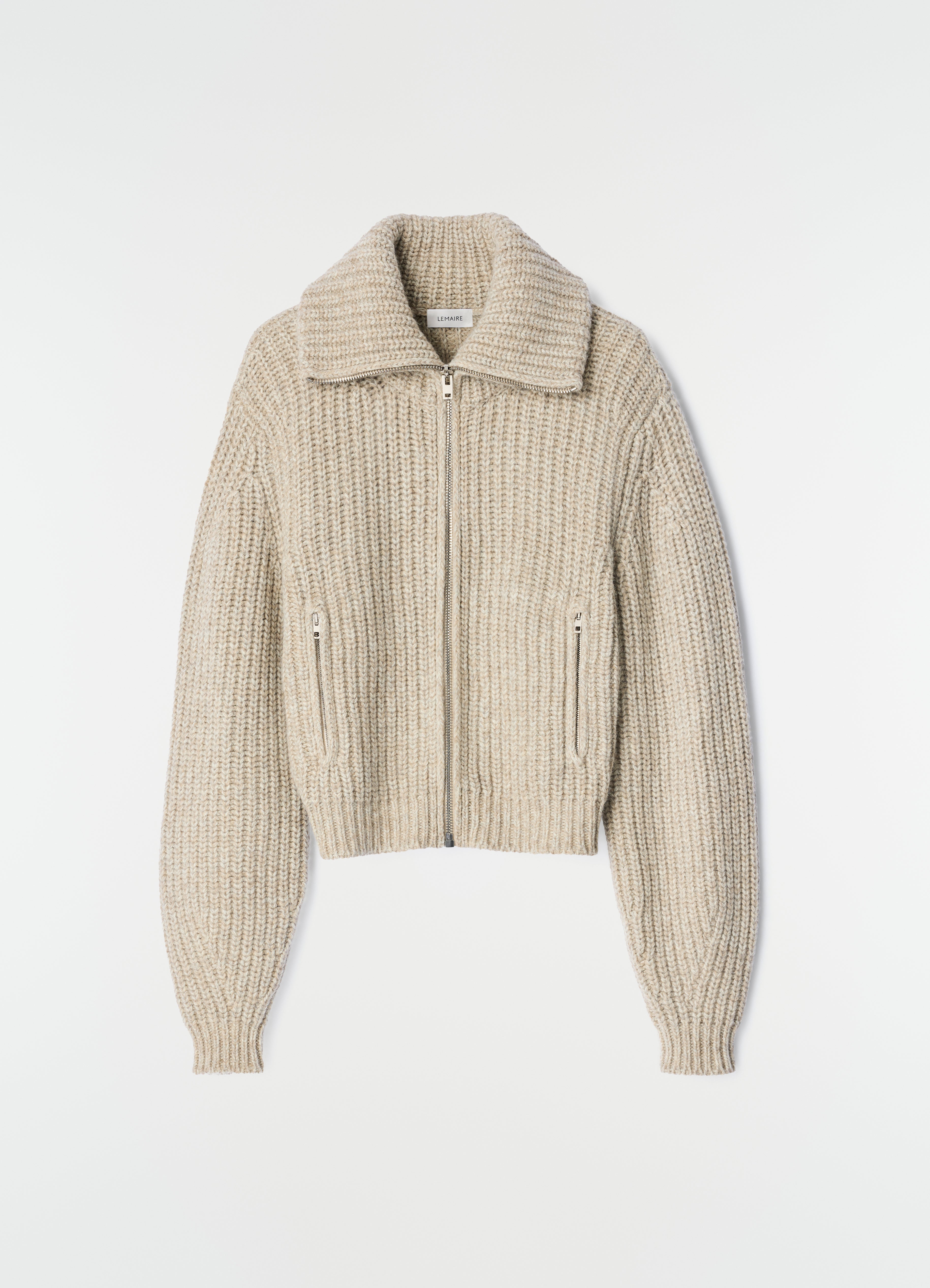 ZIPPED CARDIGAN IN YAK ALPACA - Beige / Oat - Yak Alpaca - Women