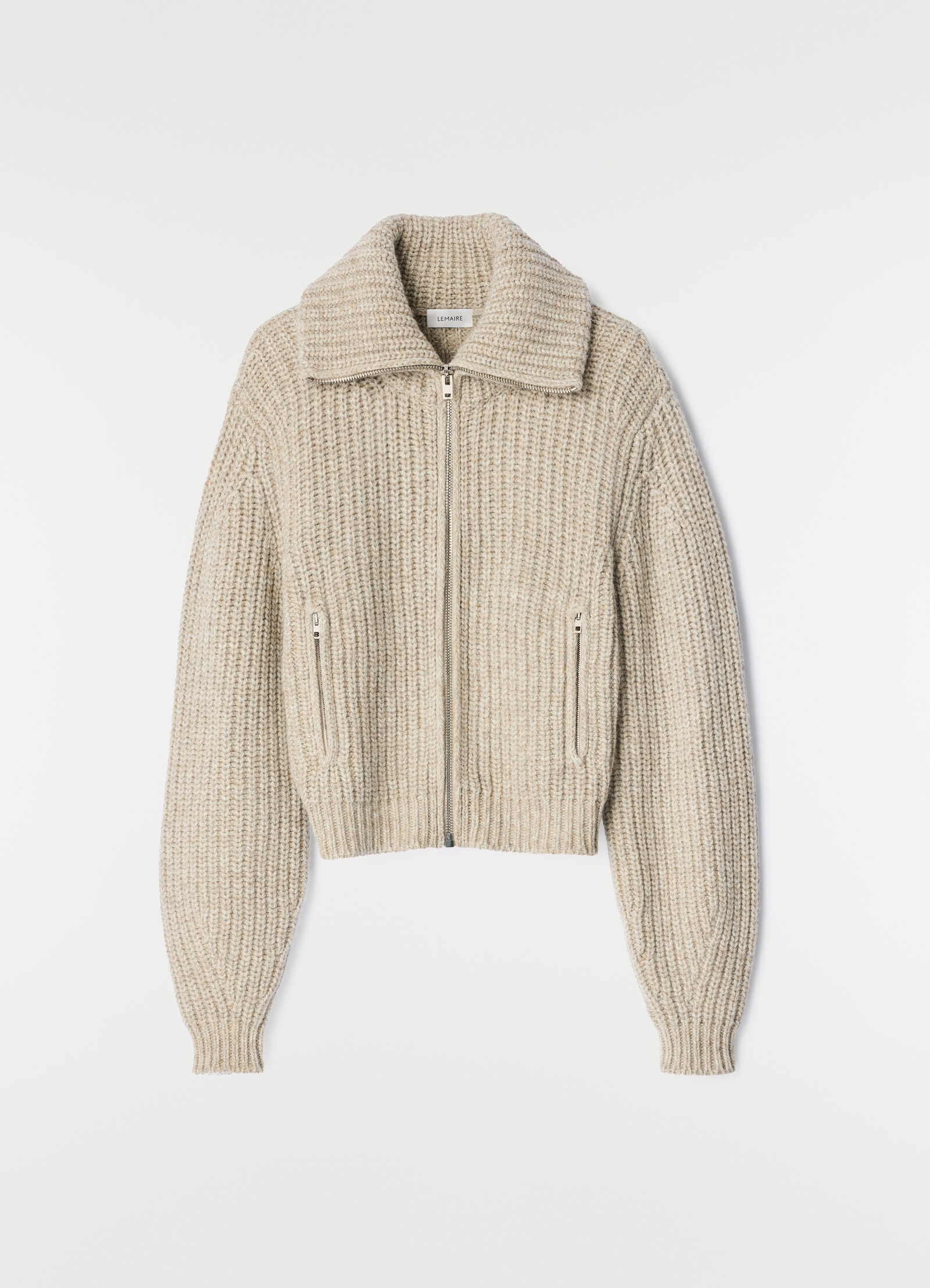Zipped cardigan in yak alpaca