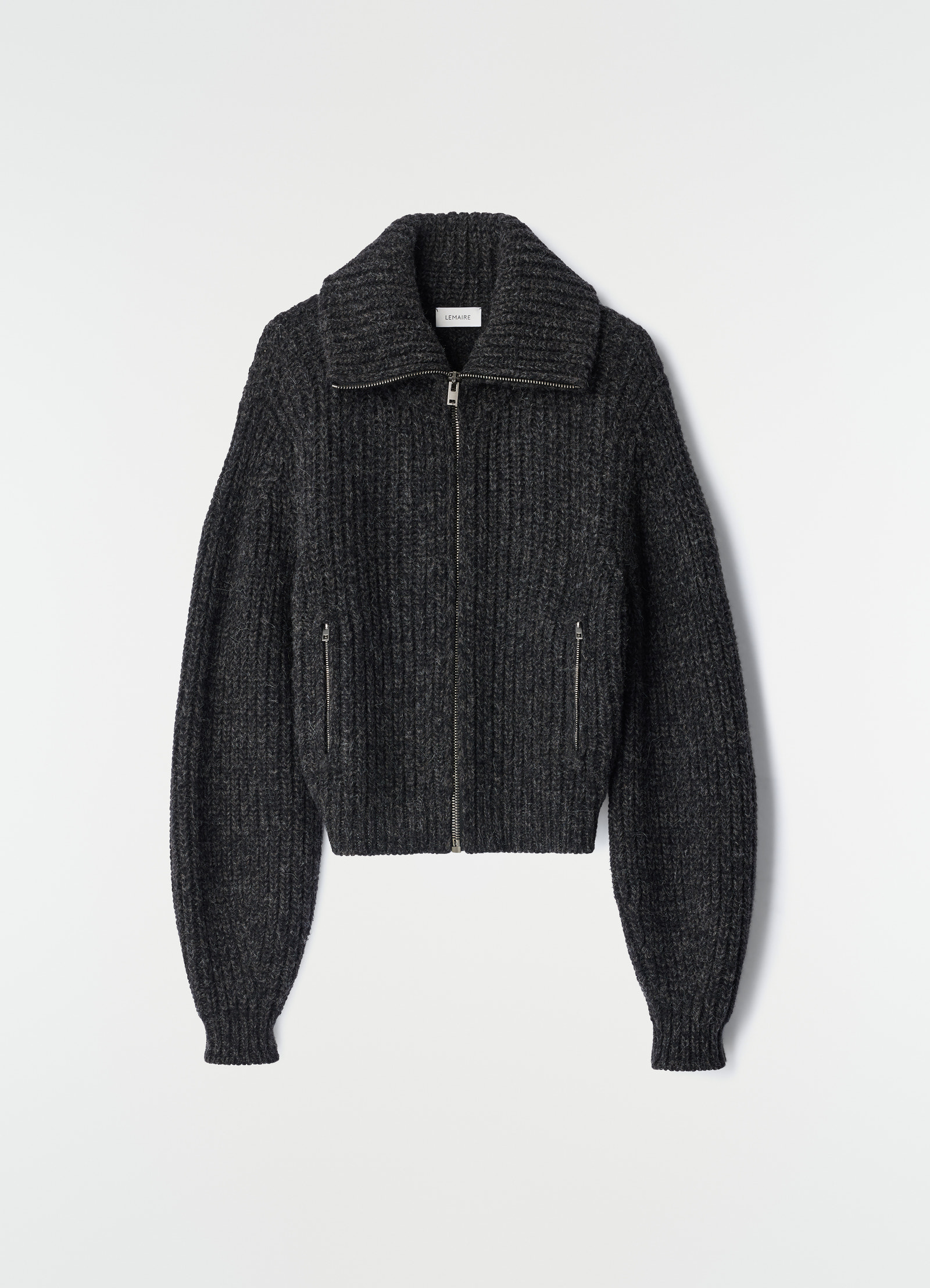 Zipped cardigan in yak alpaca