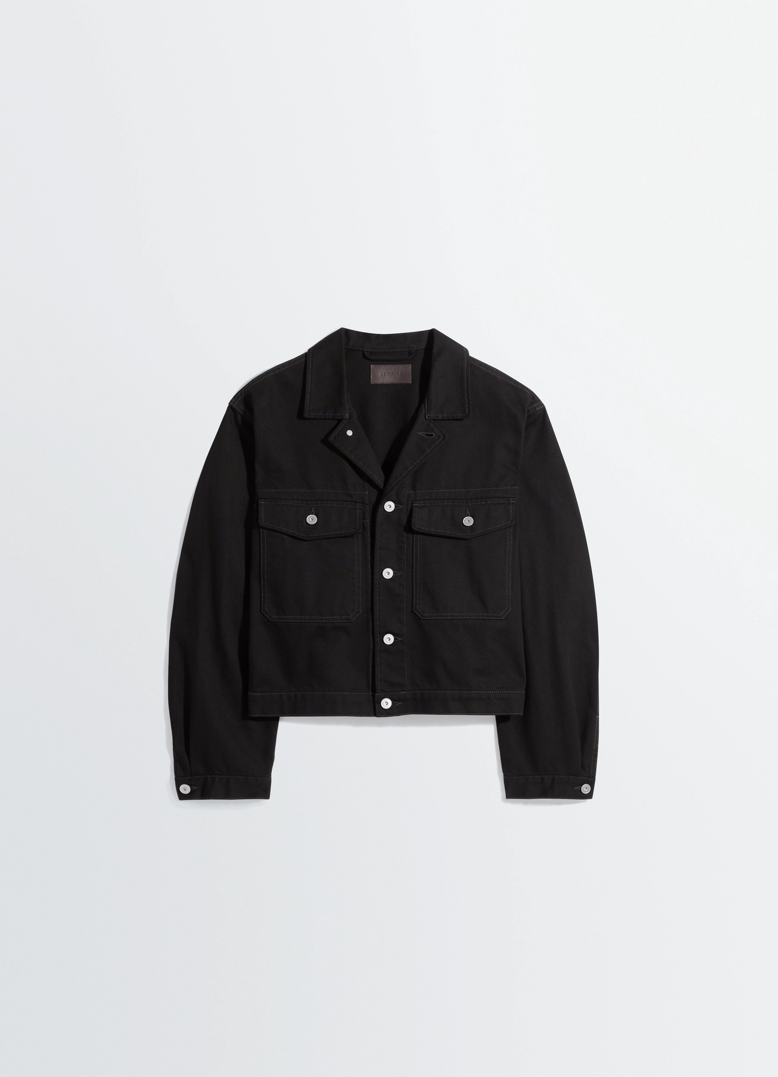 TRUCKER JACKET IN DENIM - Black - Heavy Black Denim - Men | LEMAIRE TRUCKER JACKET IN DENIM - Black - Heavy Black Denim - Men | LEMAIRE