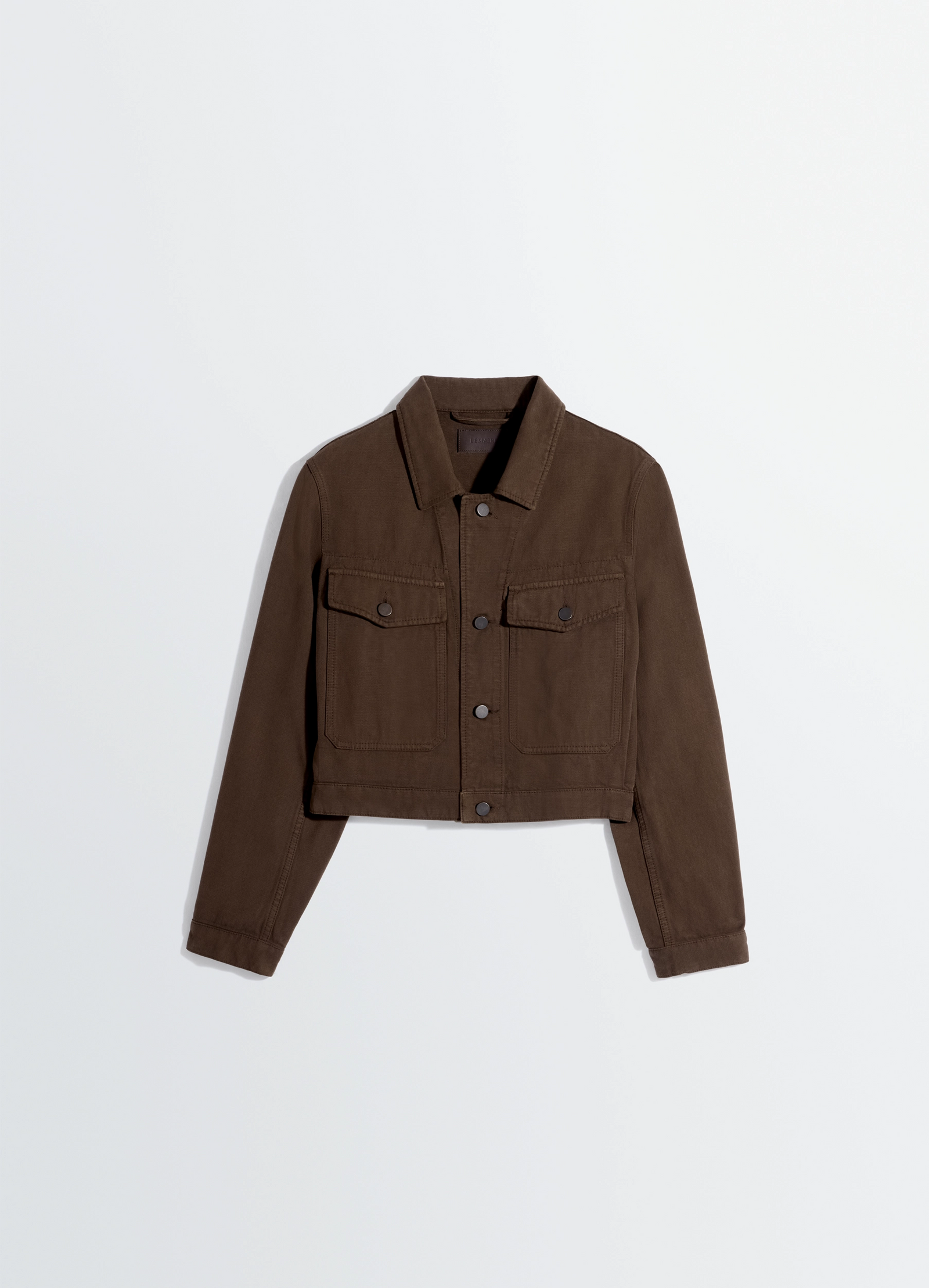 CROPPED BLOUSON IN DYED HEAVY BROKEN TWILL - Cacao - Dyed Heavy CROPPED BLOUSON IN DYED HEAVY BROKEN TWILL - Cacao - Dyed Heavy