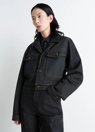 CROPPED BLOUSON IN DENIM