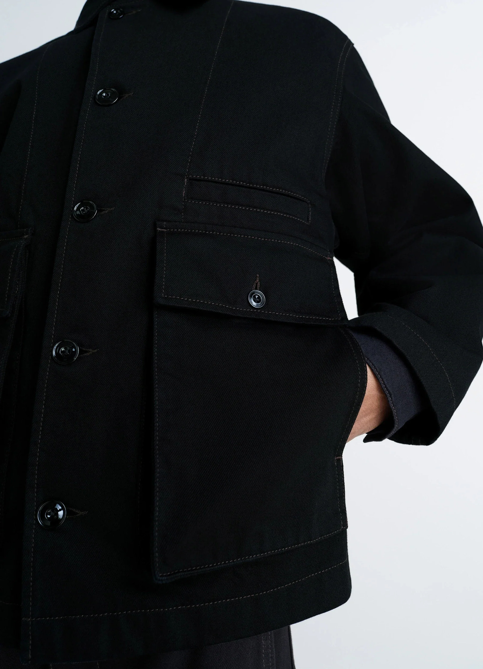 BOXY JACKET - Black - Heavy Black Denim - Unisex | LEMAIRE BOXY JACKET - Black - Heavy Black Denim - Unisex | LEMAIRE