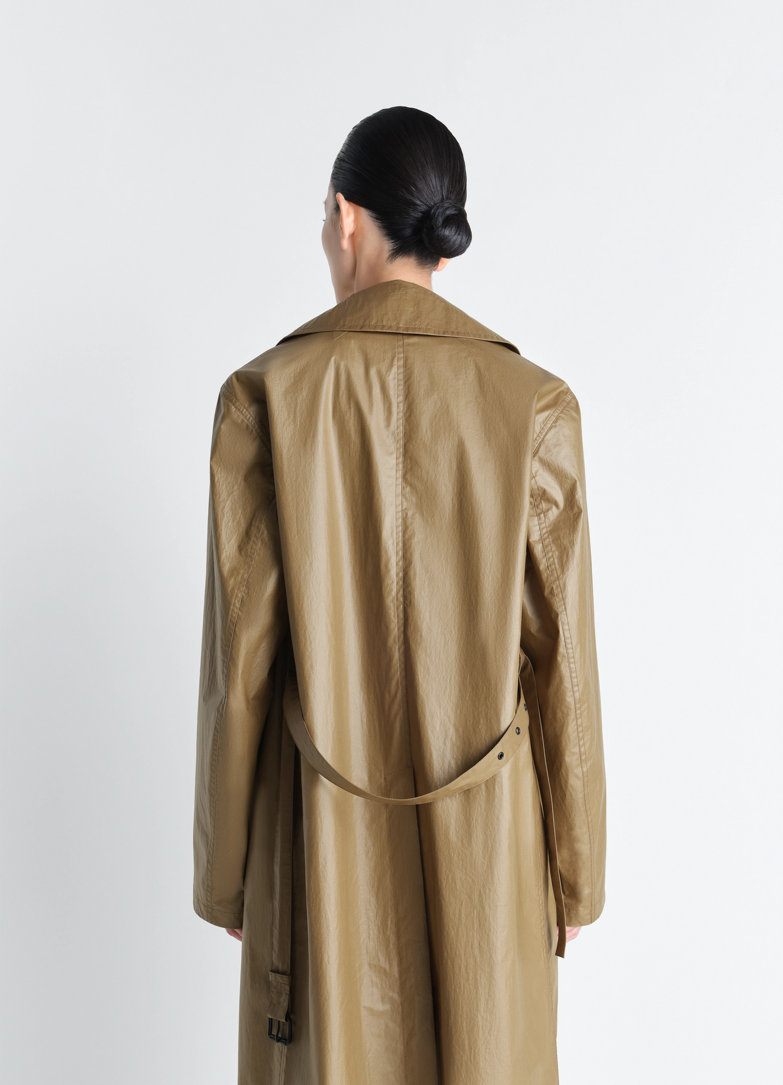Light wrap coat in light coated cotton