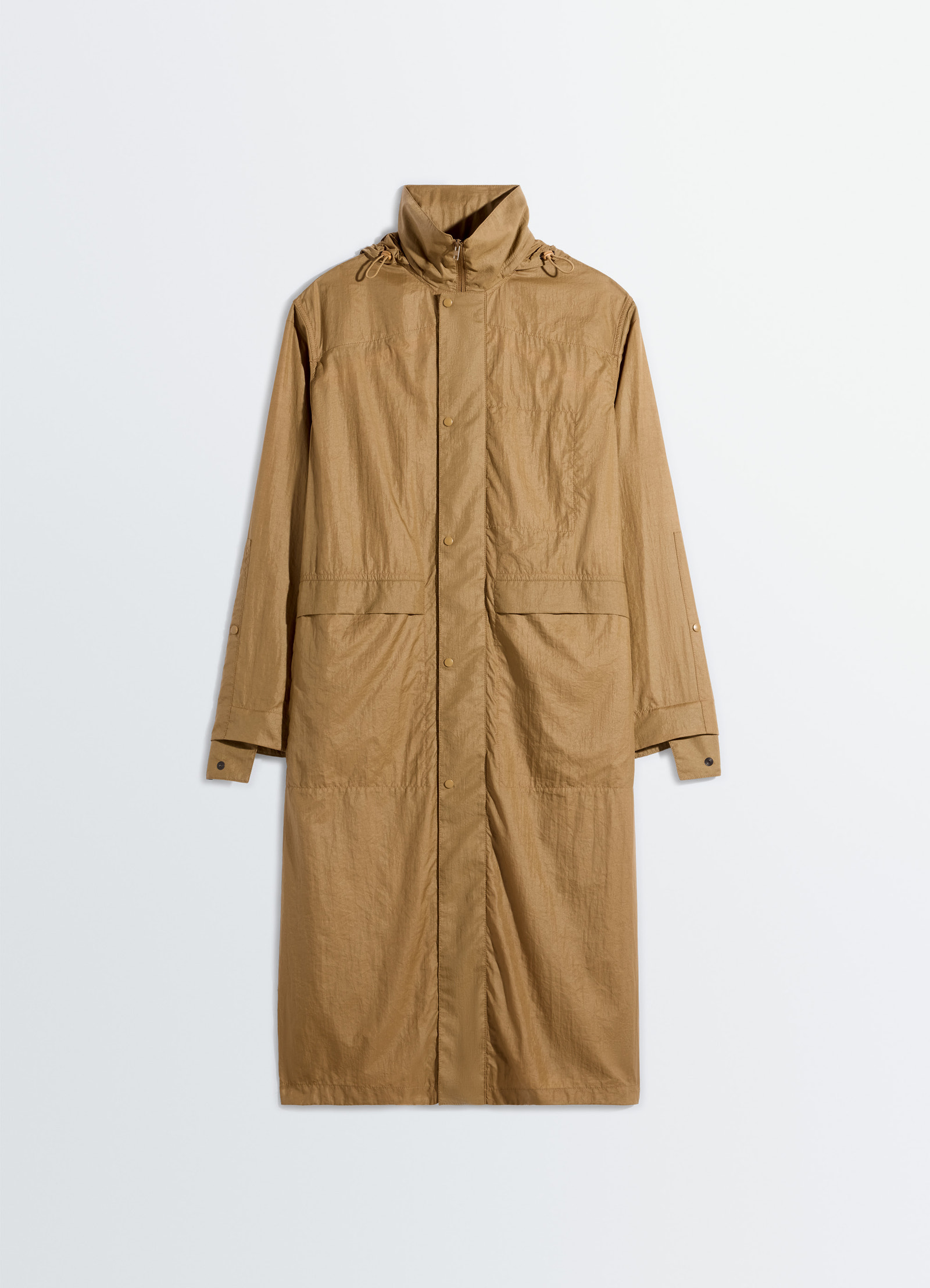 Hooded raincoat in light nylon
