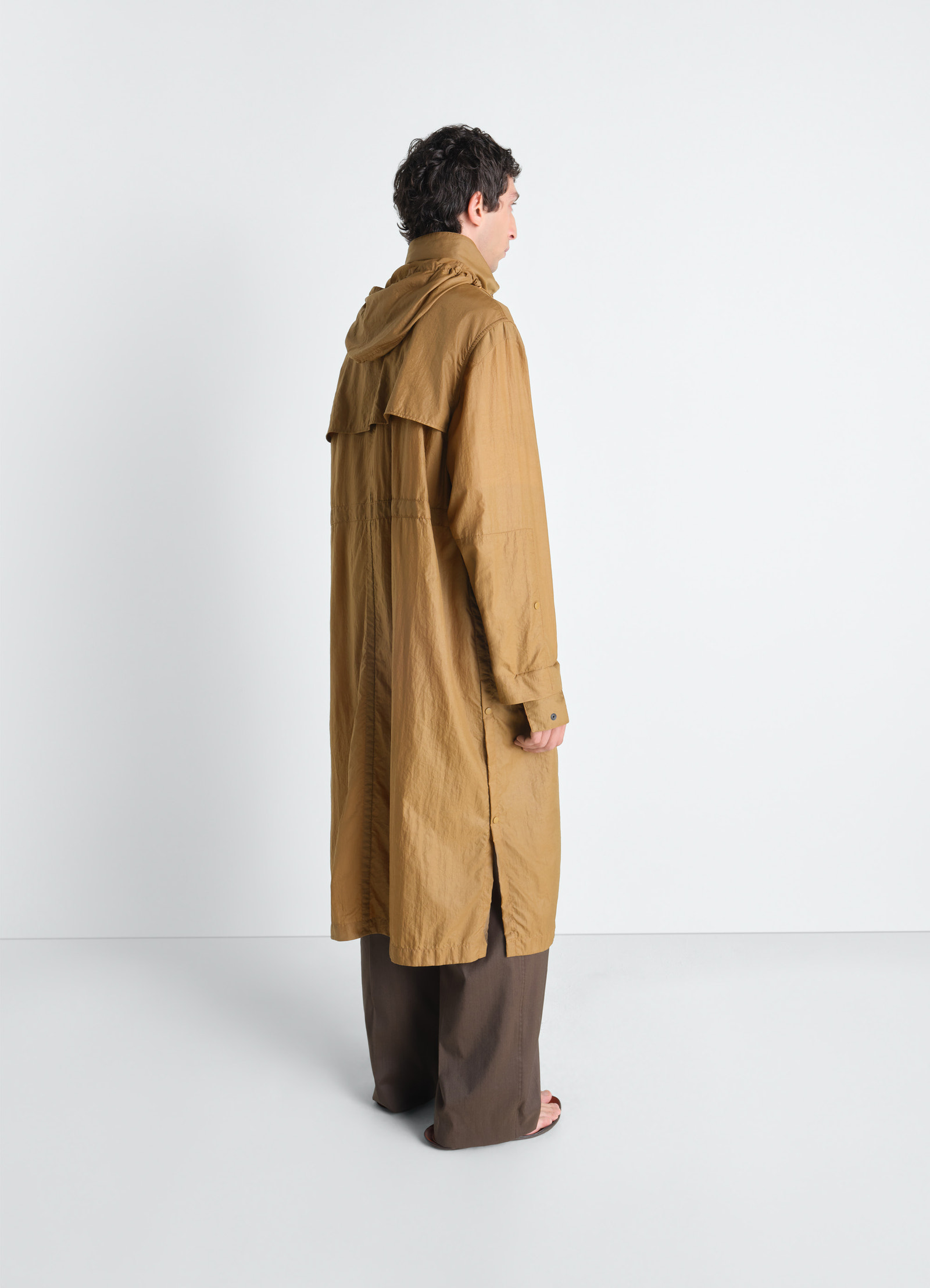 Hooded raincoat in light nylon