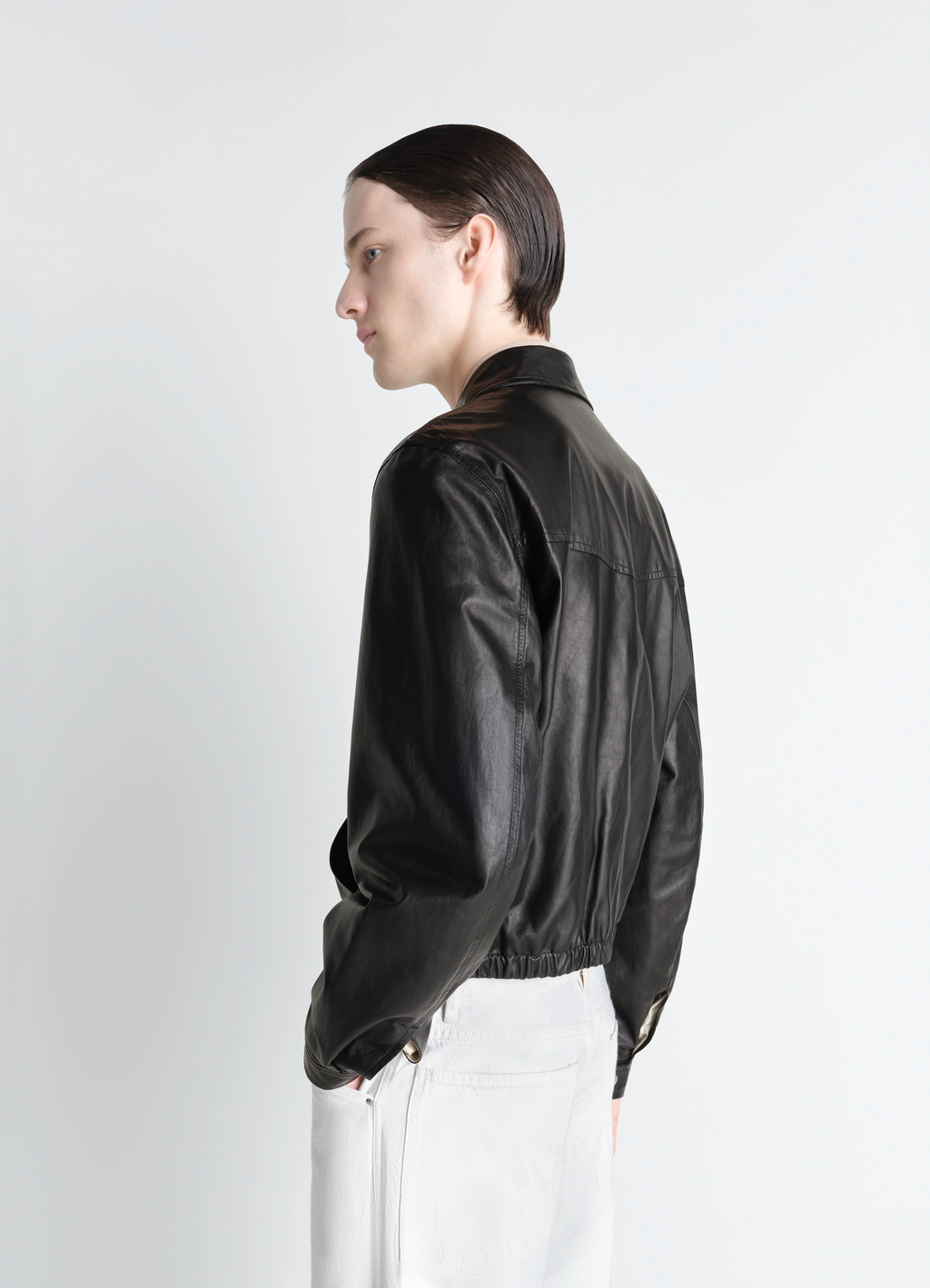 Biker-blouson aus papierrindleder
