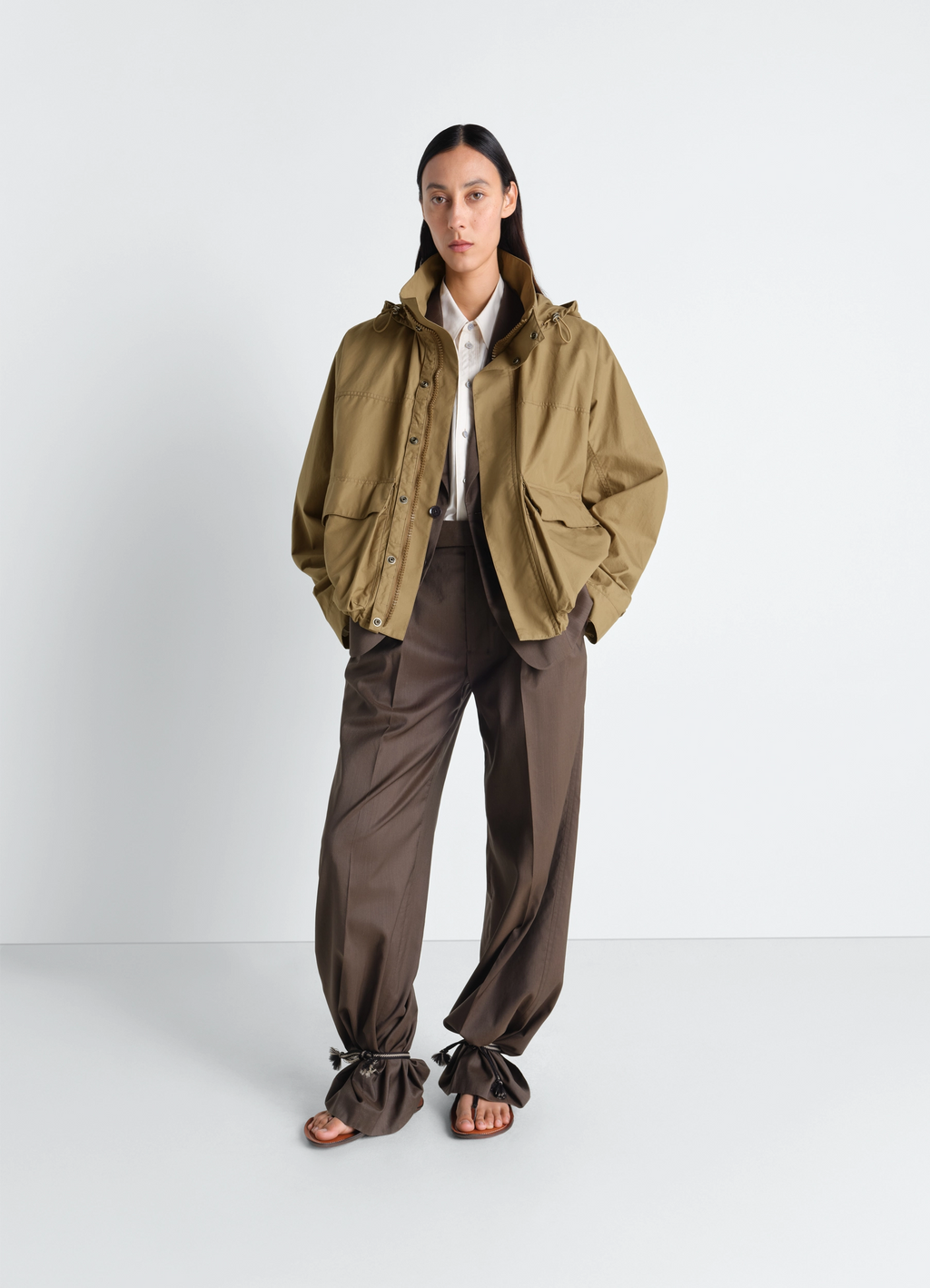 Kurzer regenparka aus ventile® baumwolle