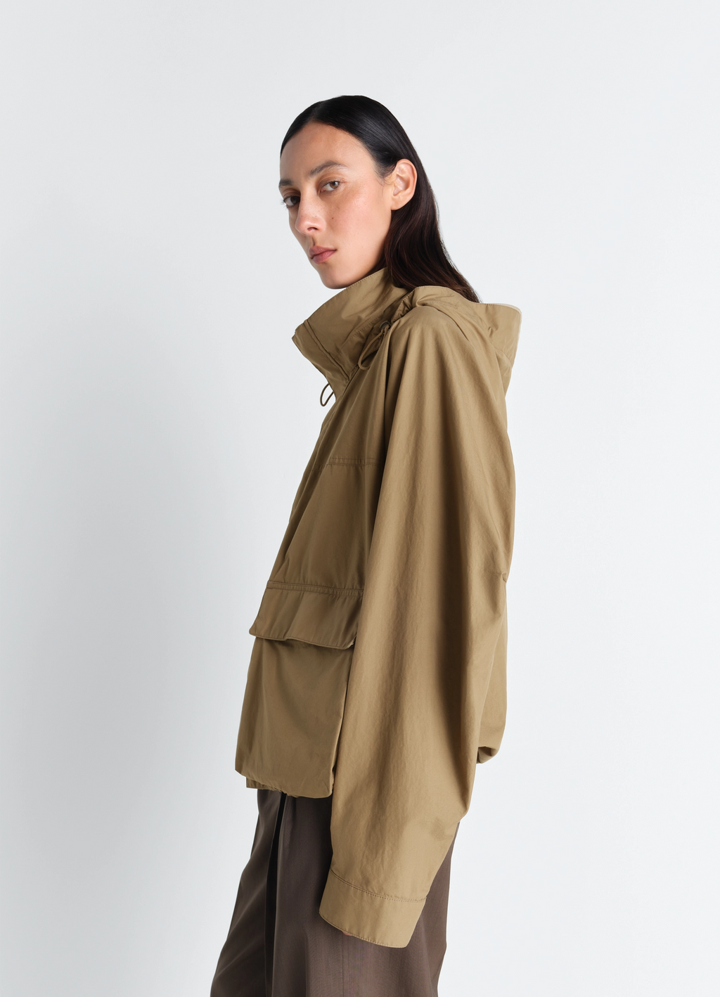 Kurzer regenparka aus ventile® baumwolle