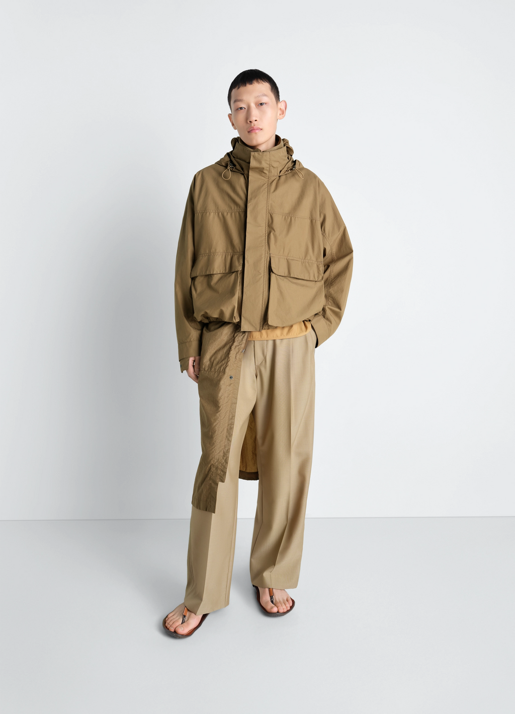 Kurzer regenparka aus ventile® baumwolle