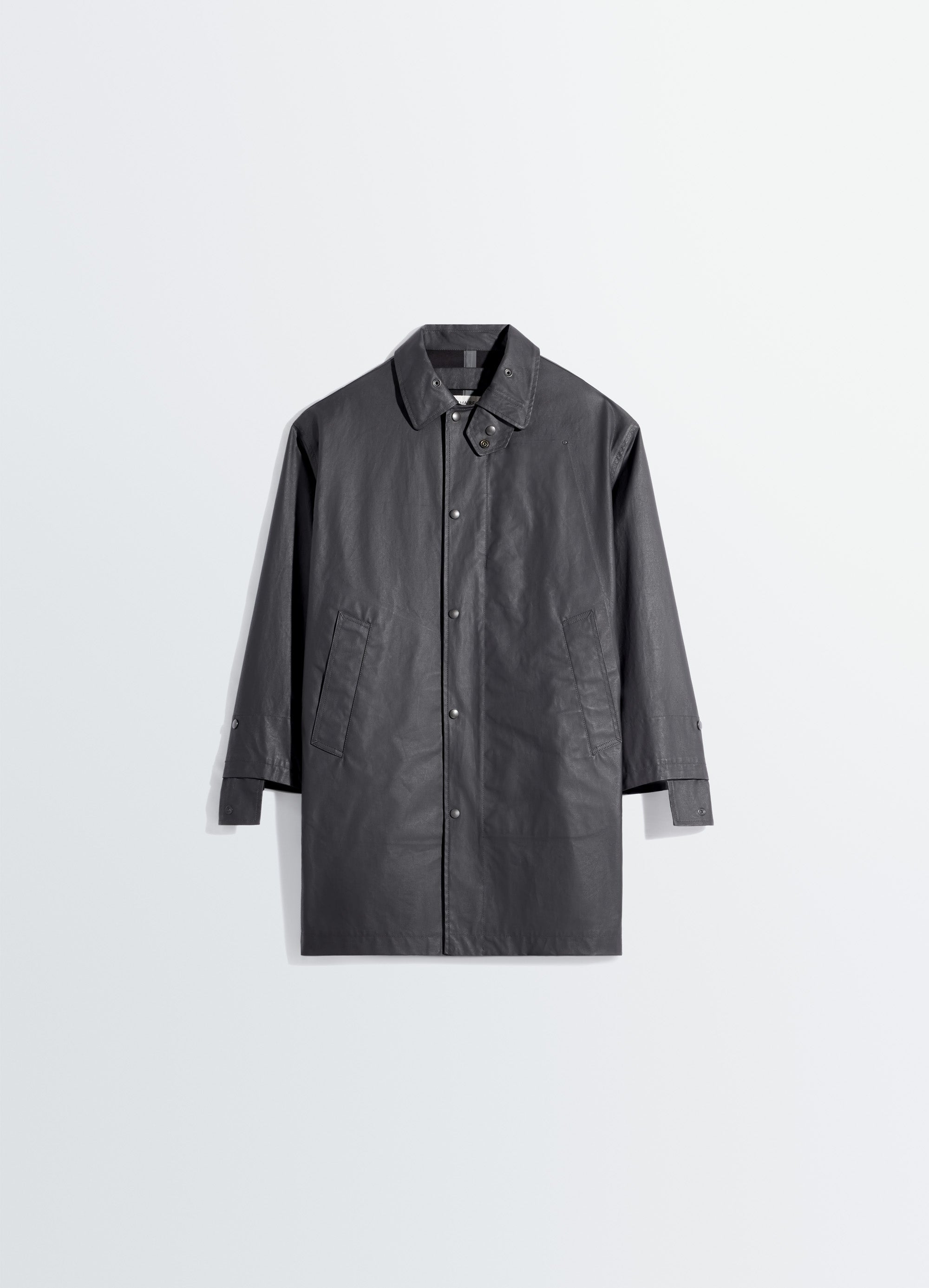 RAINCOAT IN RESINATED COTTON - Slate Black - Water Repellent