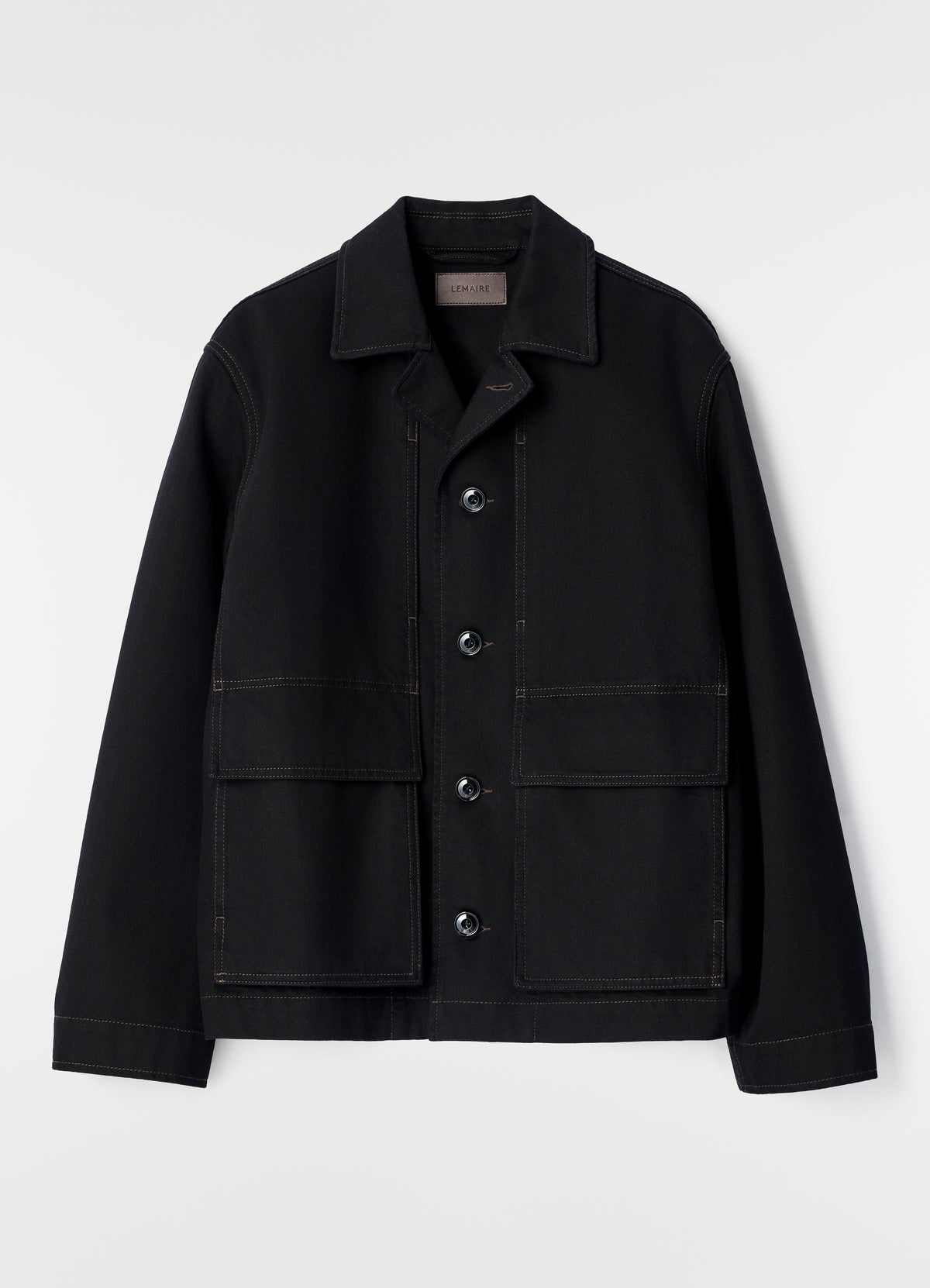 BOXY JACKET IN DENIM - Black - Heavy Black Denim - Unisex | LEMAIRE