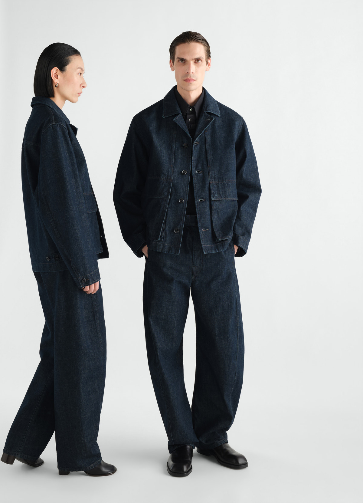 Boxy jacket in indigo denim