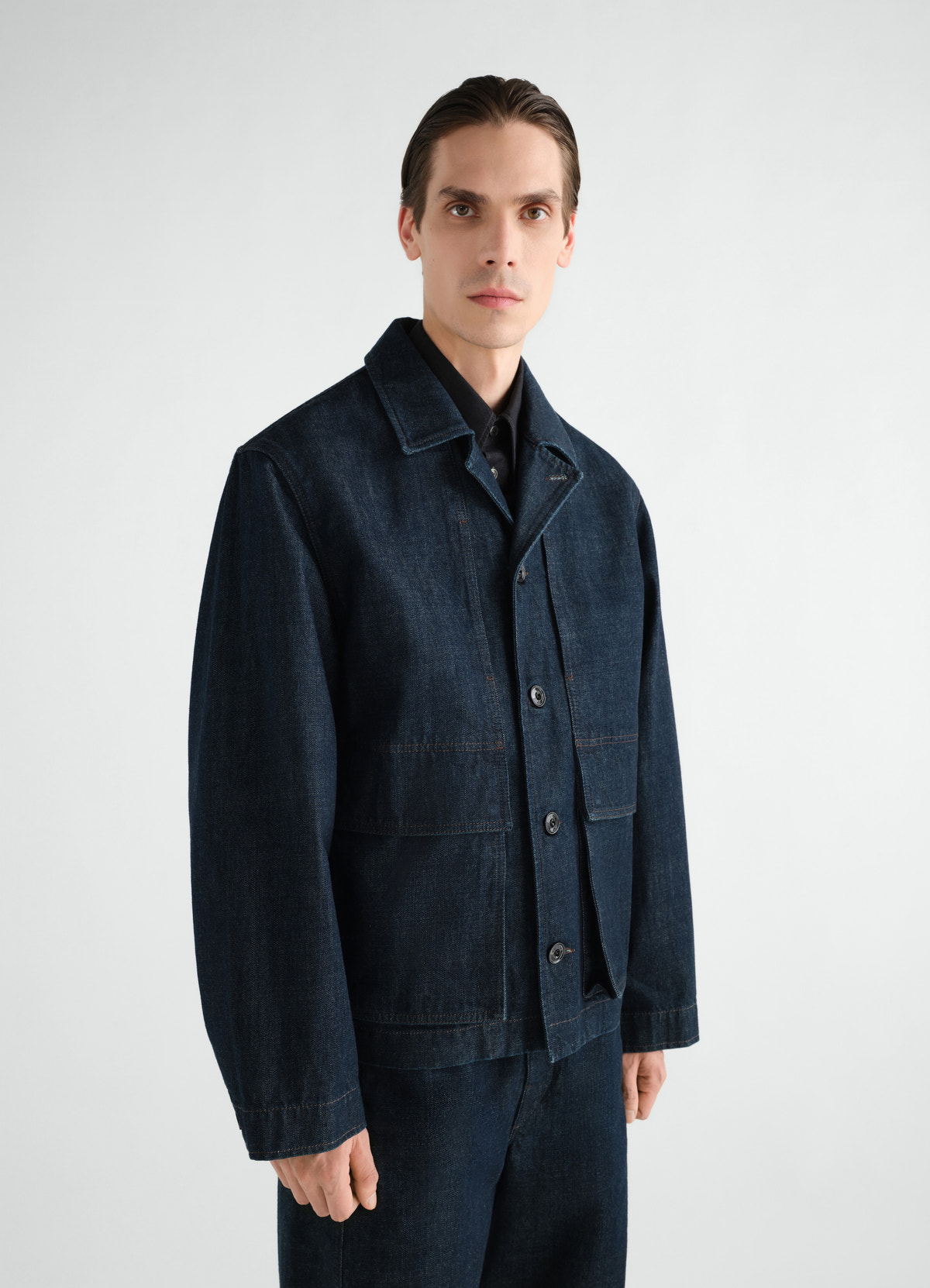 Boxy jacket in indigo denim