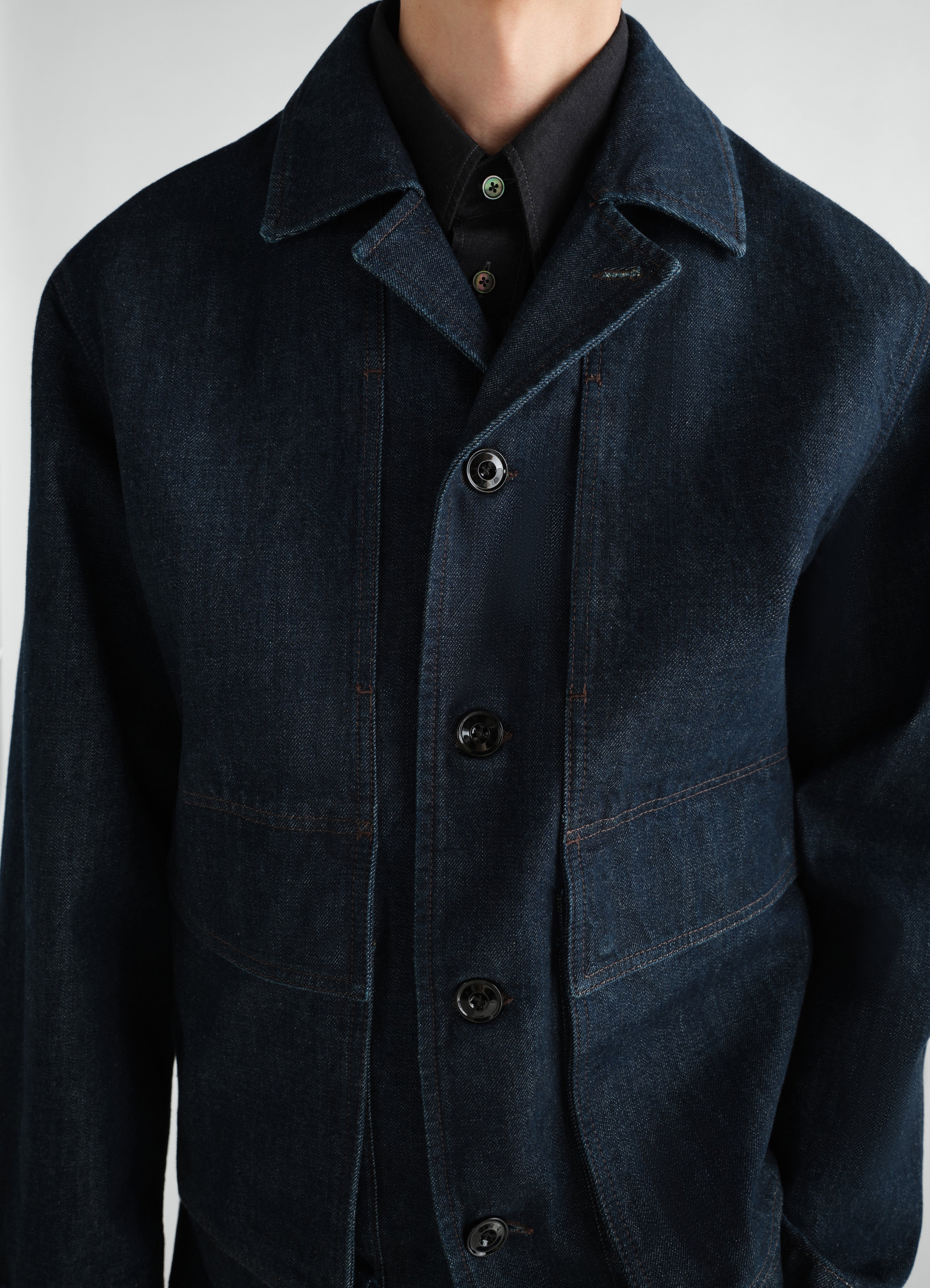 BOXY JACKET IN INDIGO DENIM - Denim Indigo - Heavy Indigo Organic