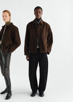 Boxy jacket in heavy garment-dyed broken twill