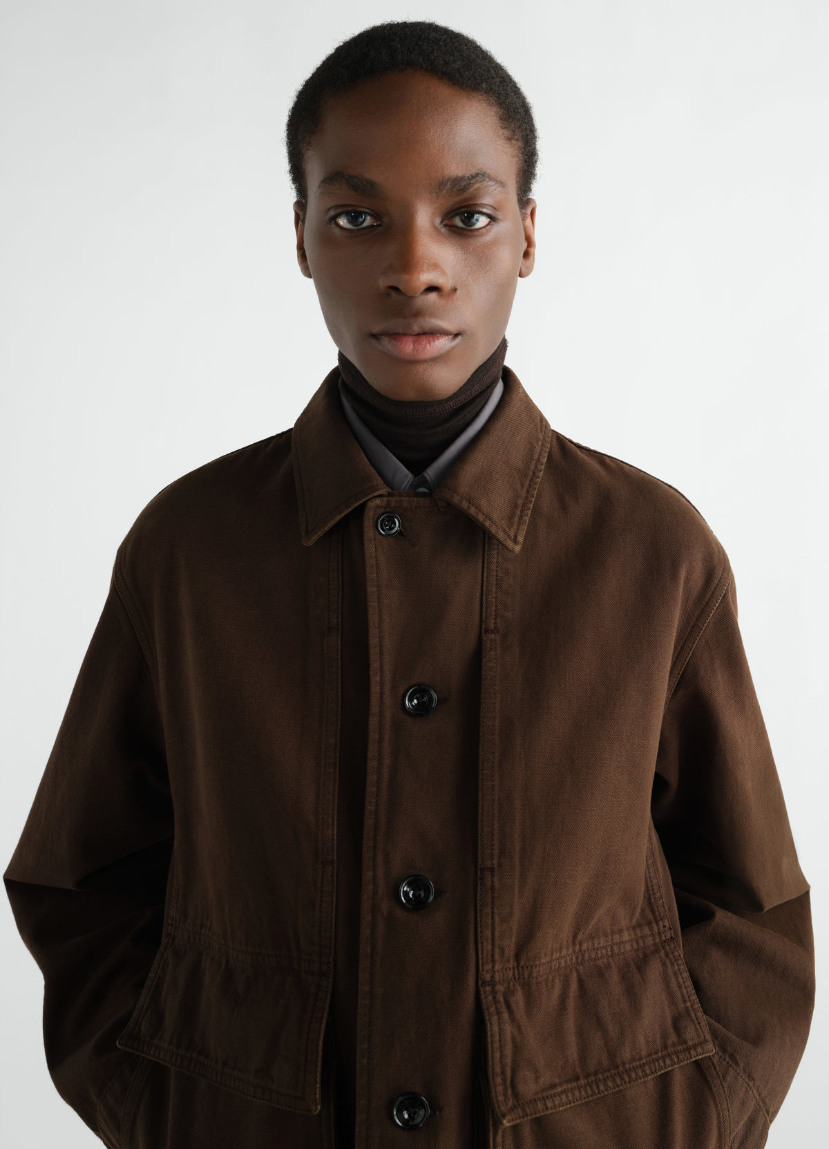 BOXY JACKET IN HEAVY GARMENT-DYED BROKEN TWILL