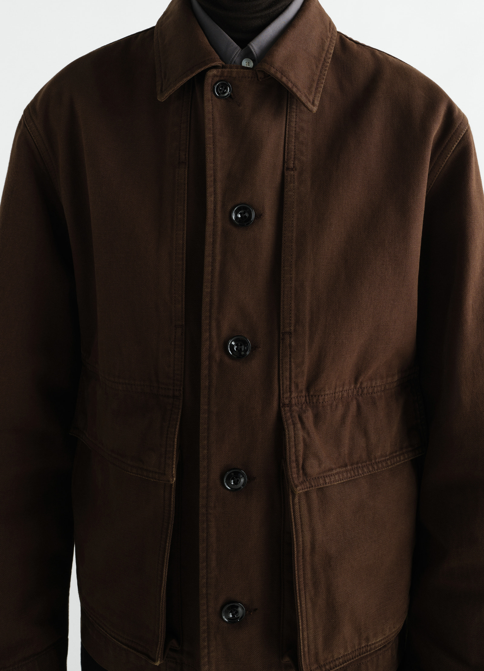 Boxy jacket in heavy garment-dyed broken twill