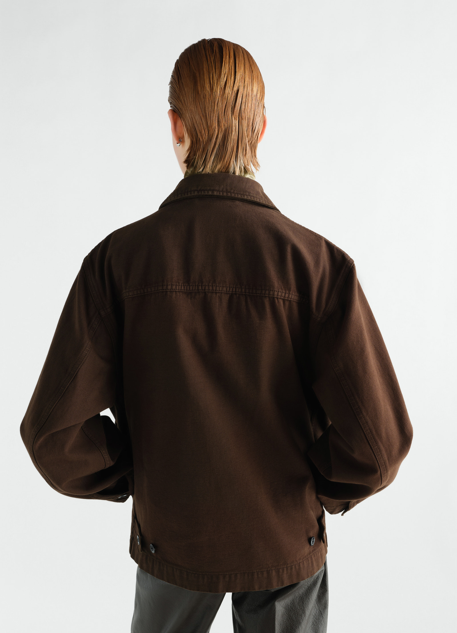 Boxy jacket in heavy garment-dyed broken twill