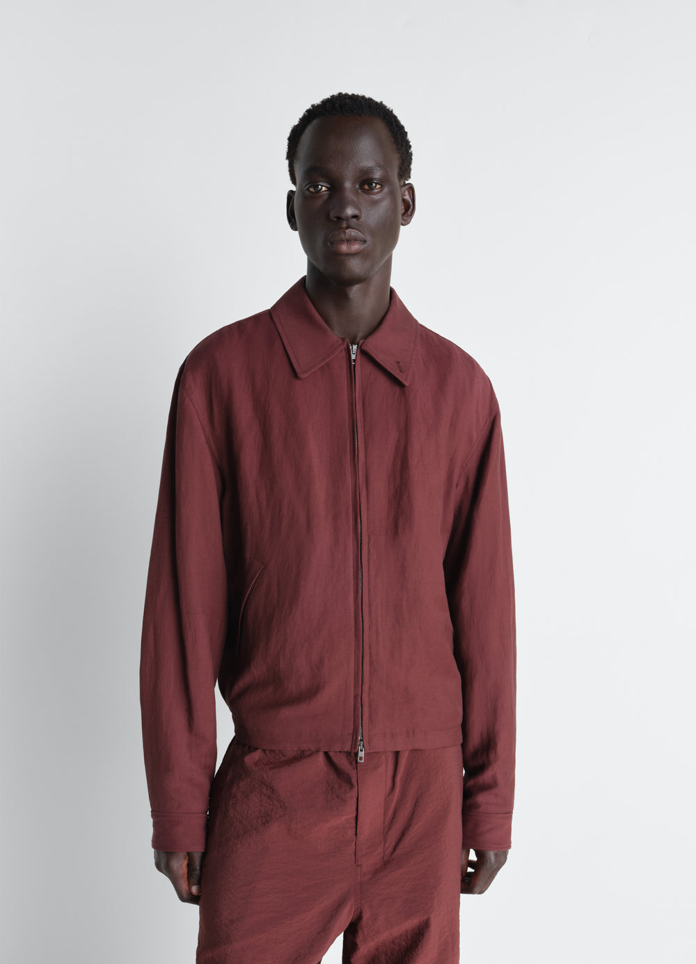 비스코스 린넨 개버딘 쇼트 블루종