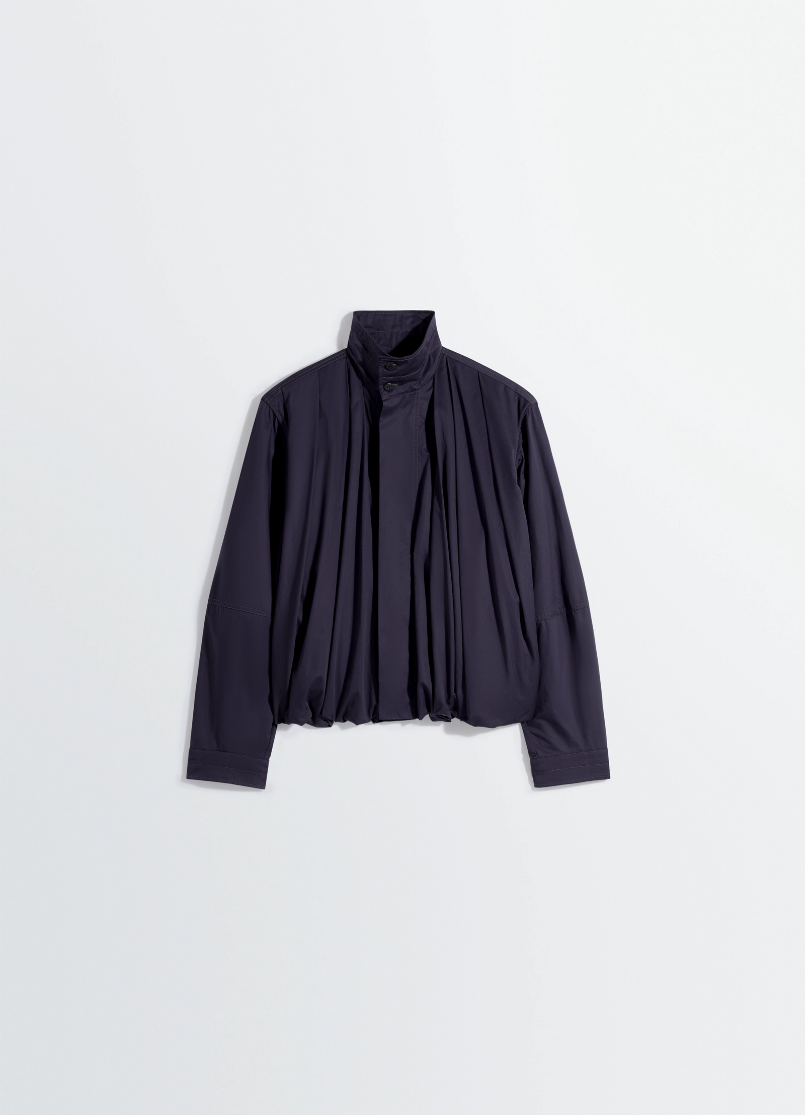 Soft pleated blouson in cotton satin