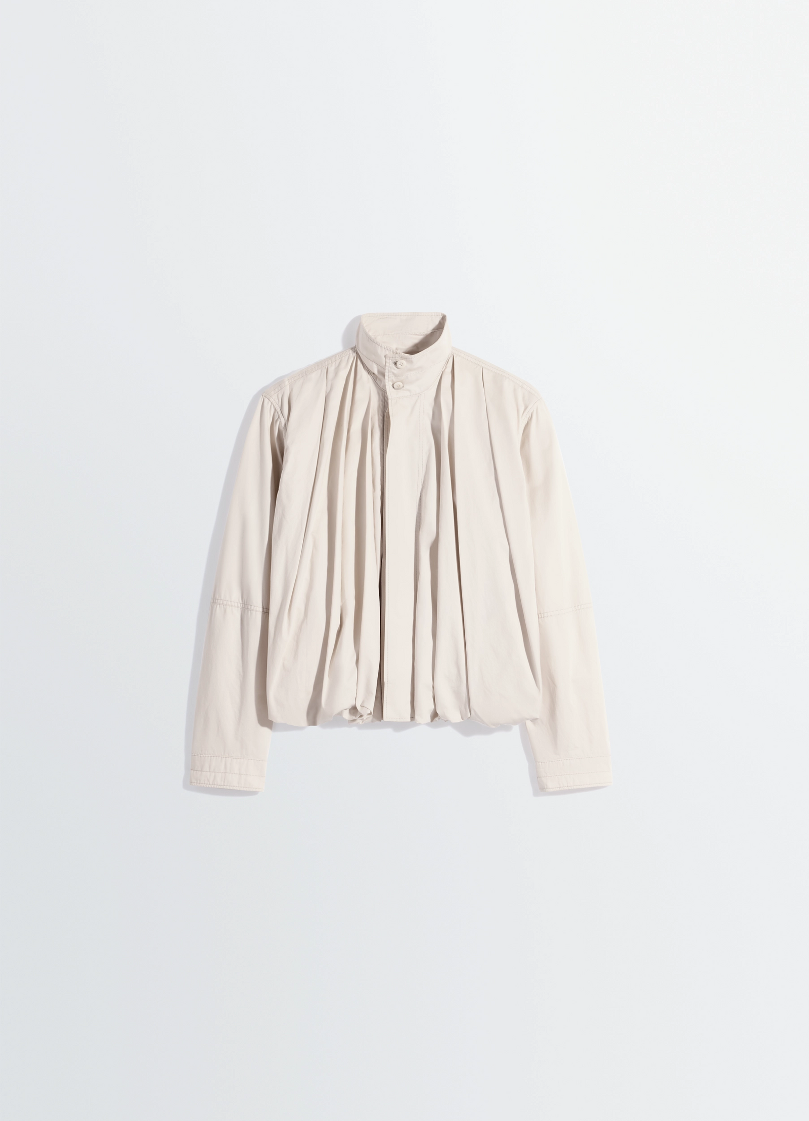 Soft pleated blouson in cotton satin
