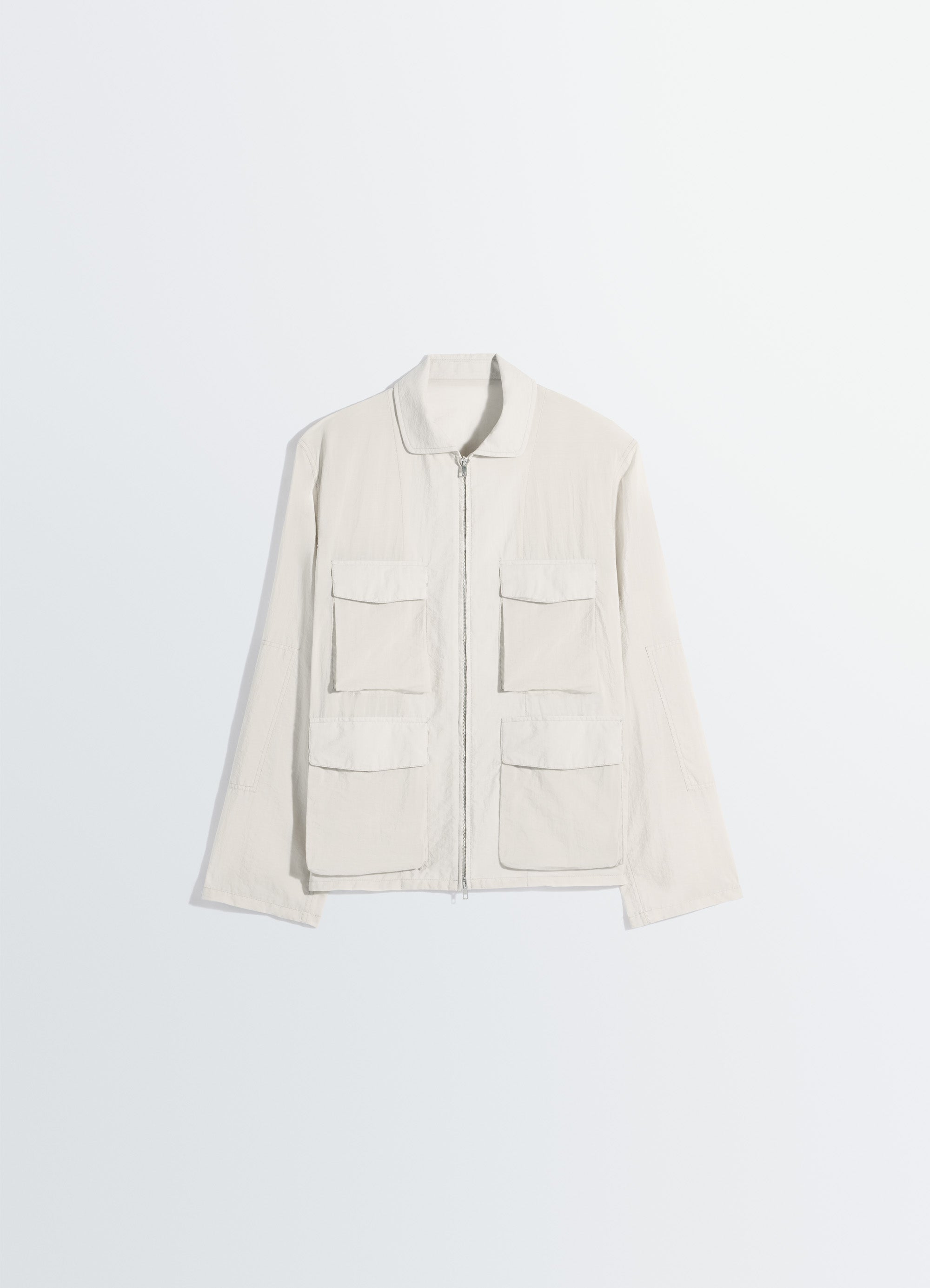 3D POCKET JACKET IN WASHED TECHNICAL COTTON - Plaster - Washed