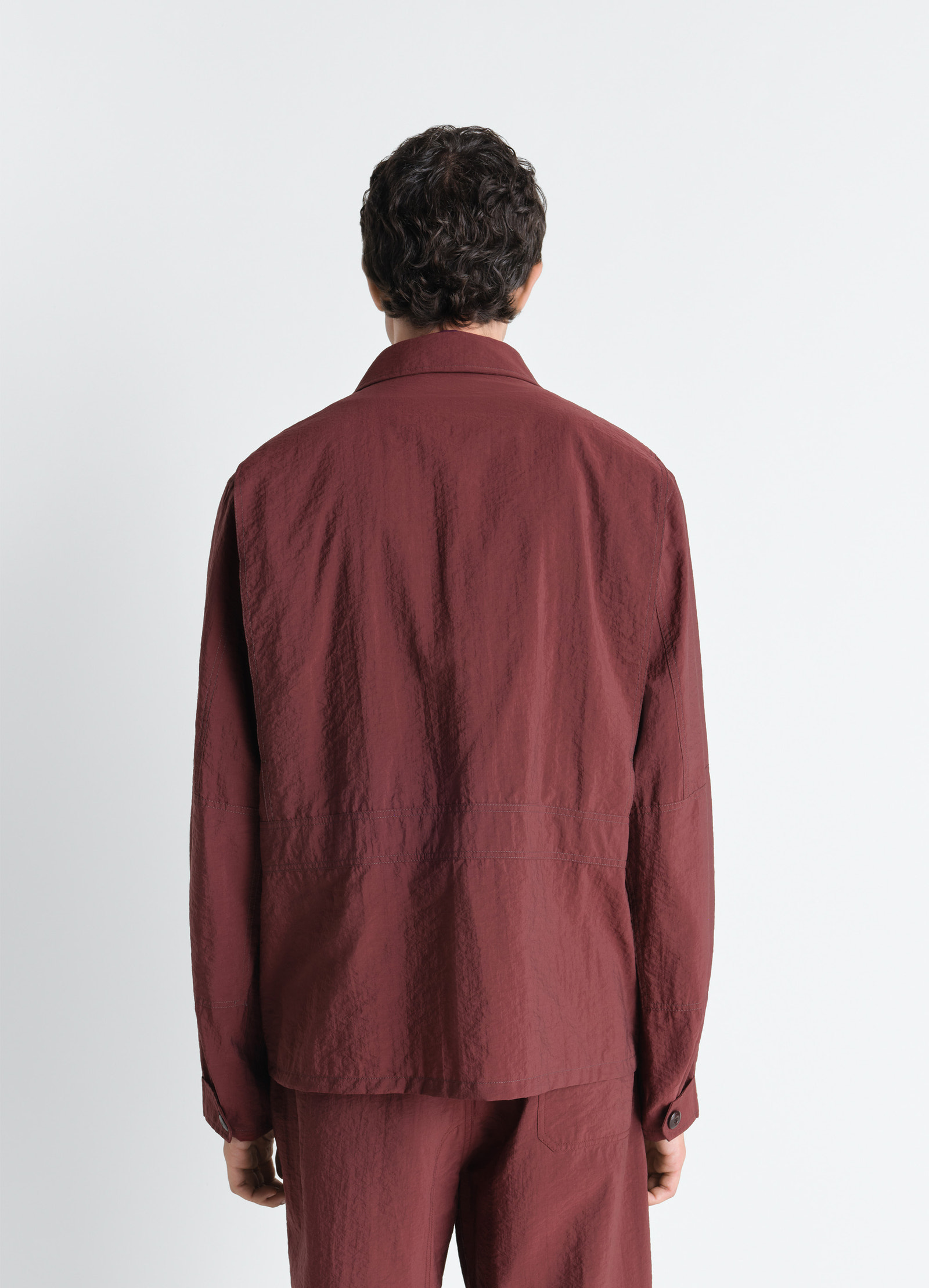 3d pocket jacket in washed technical cotton