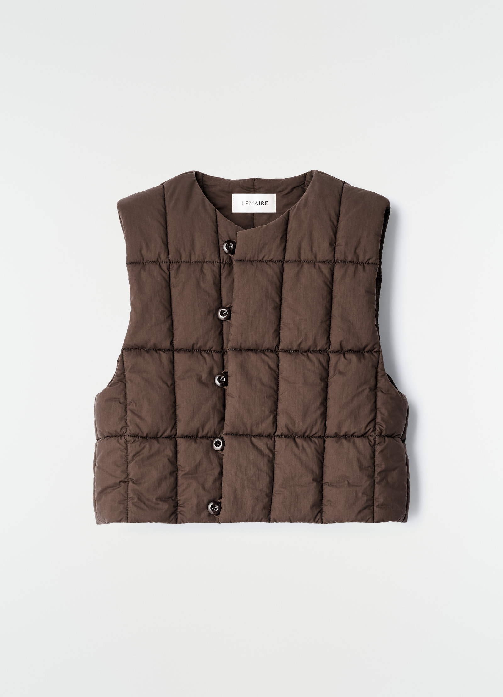 Padded vest in water-repellent cotton and nylon blend