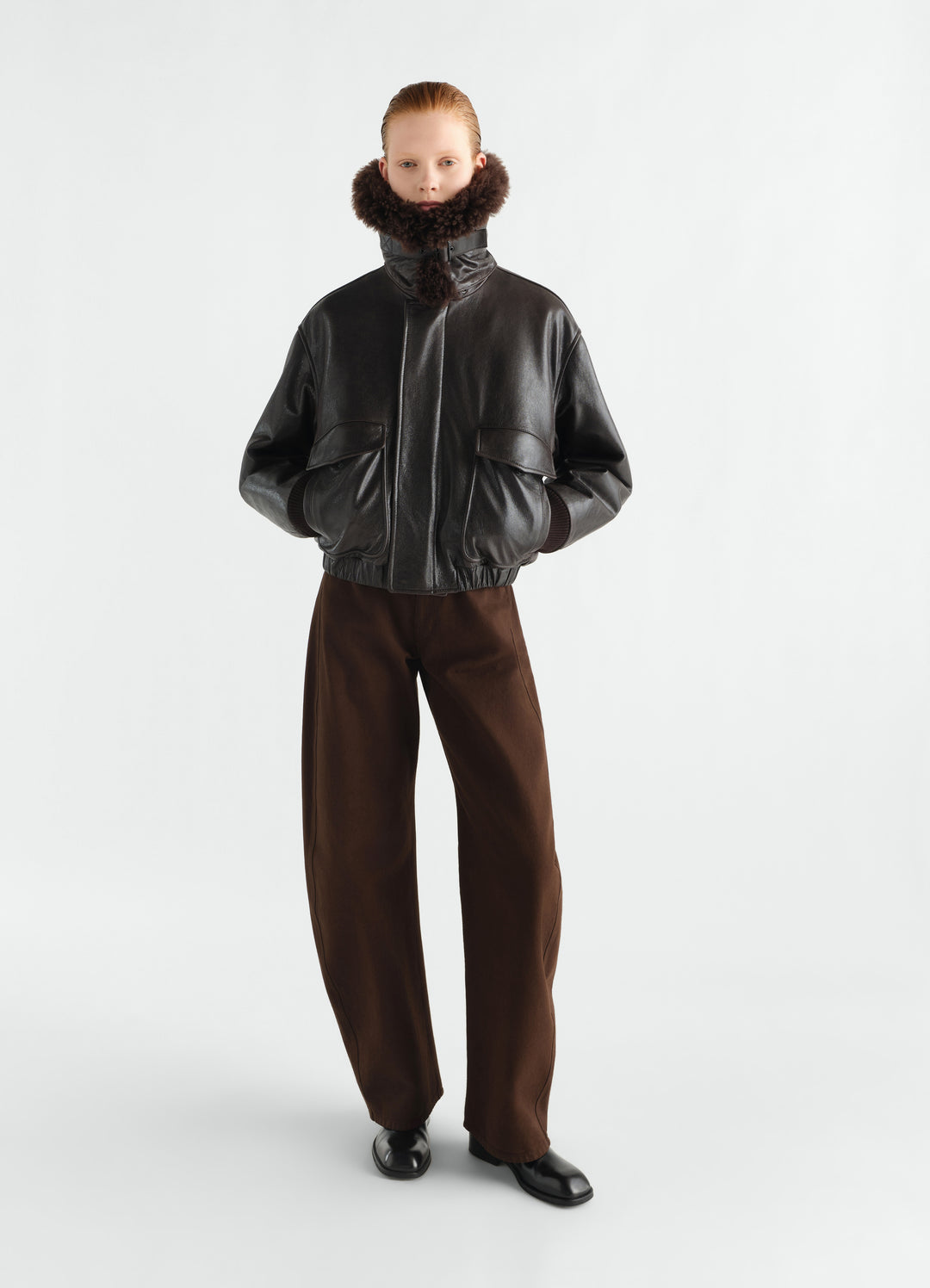 AVIATOR BLOUSON IN SHINY LEATHER