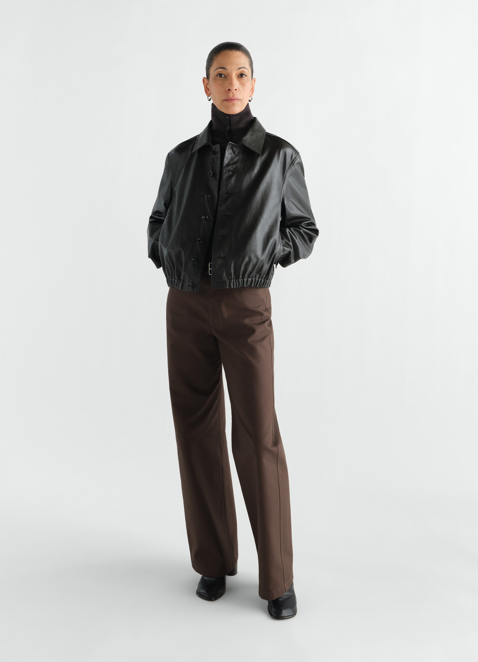 Soft leather blouson