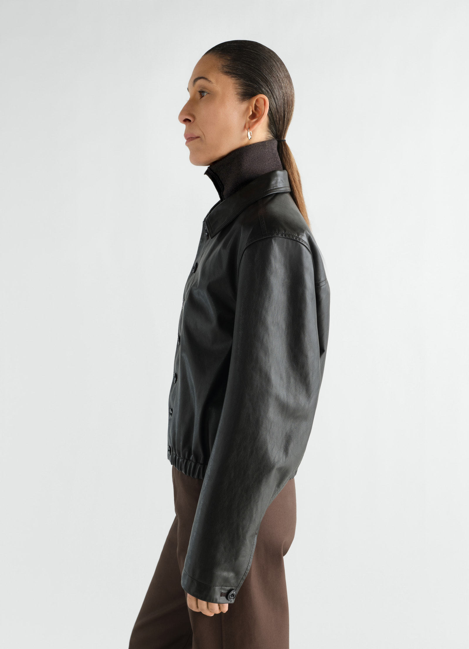 Soft leather blouson