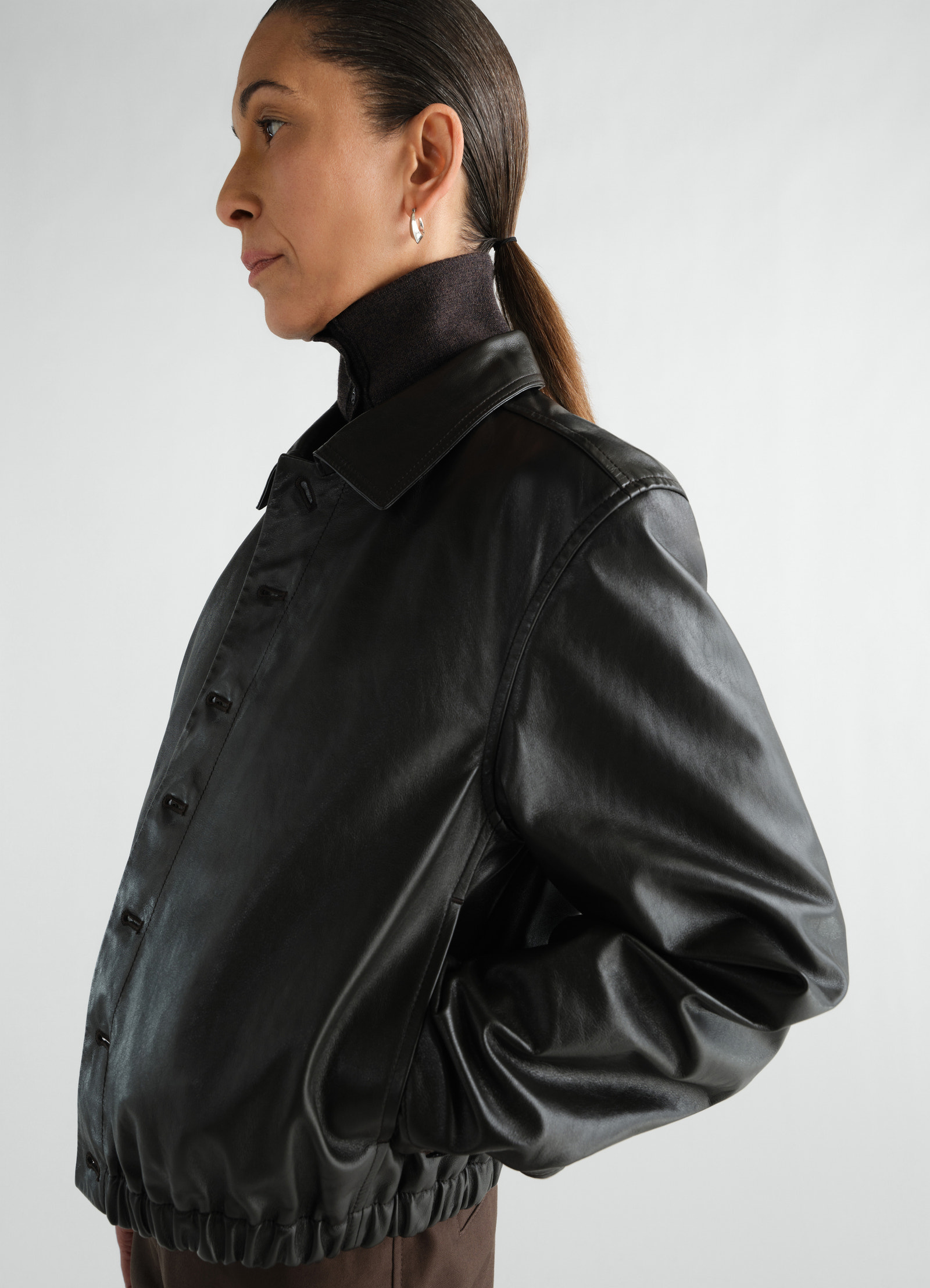 Soft leather blouson