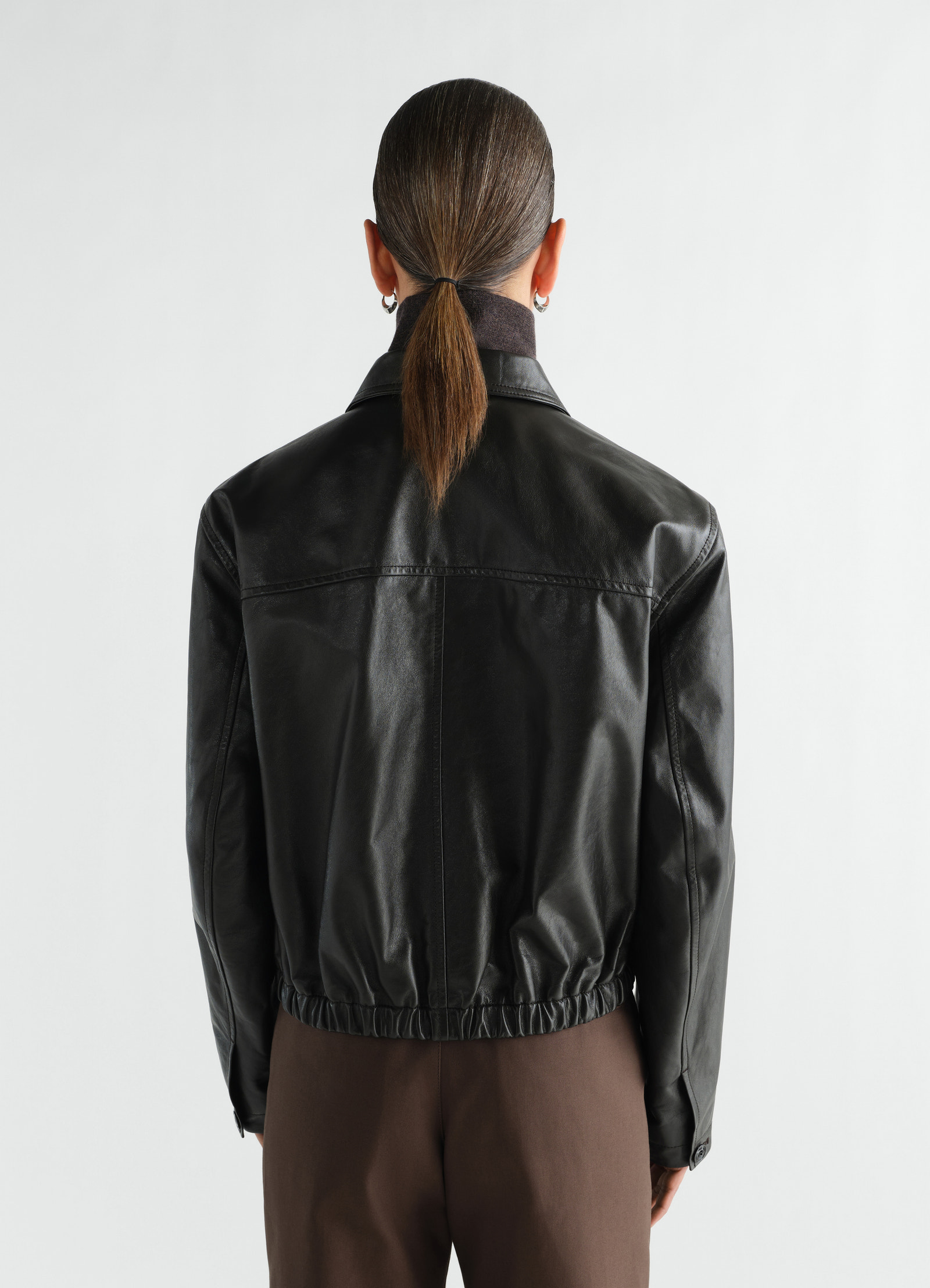 Soft leather blouson