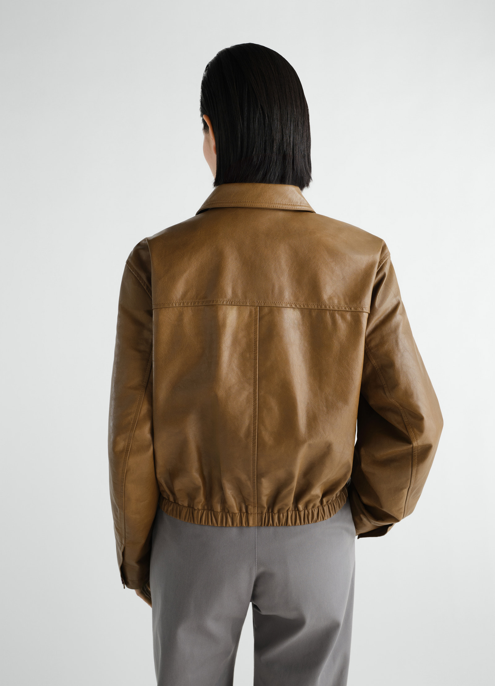 Soft leather blouson