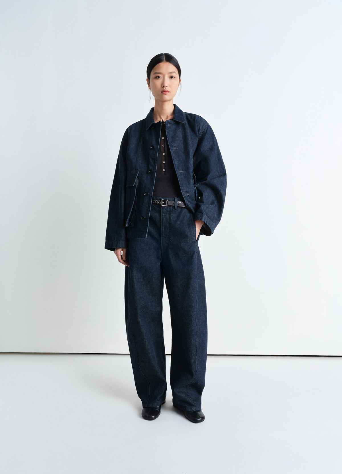 BOXY JACKET IN DENIM - Denim Indigo - Heavy Indigo Denim - Unisex