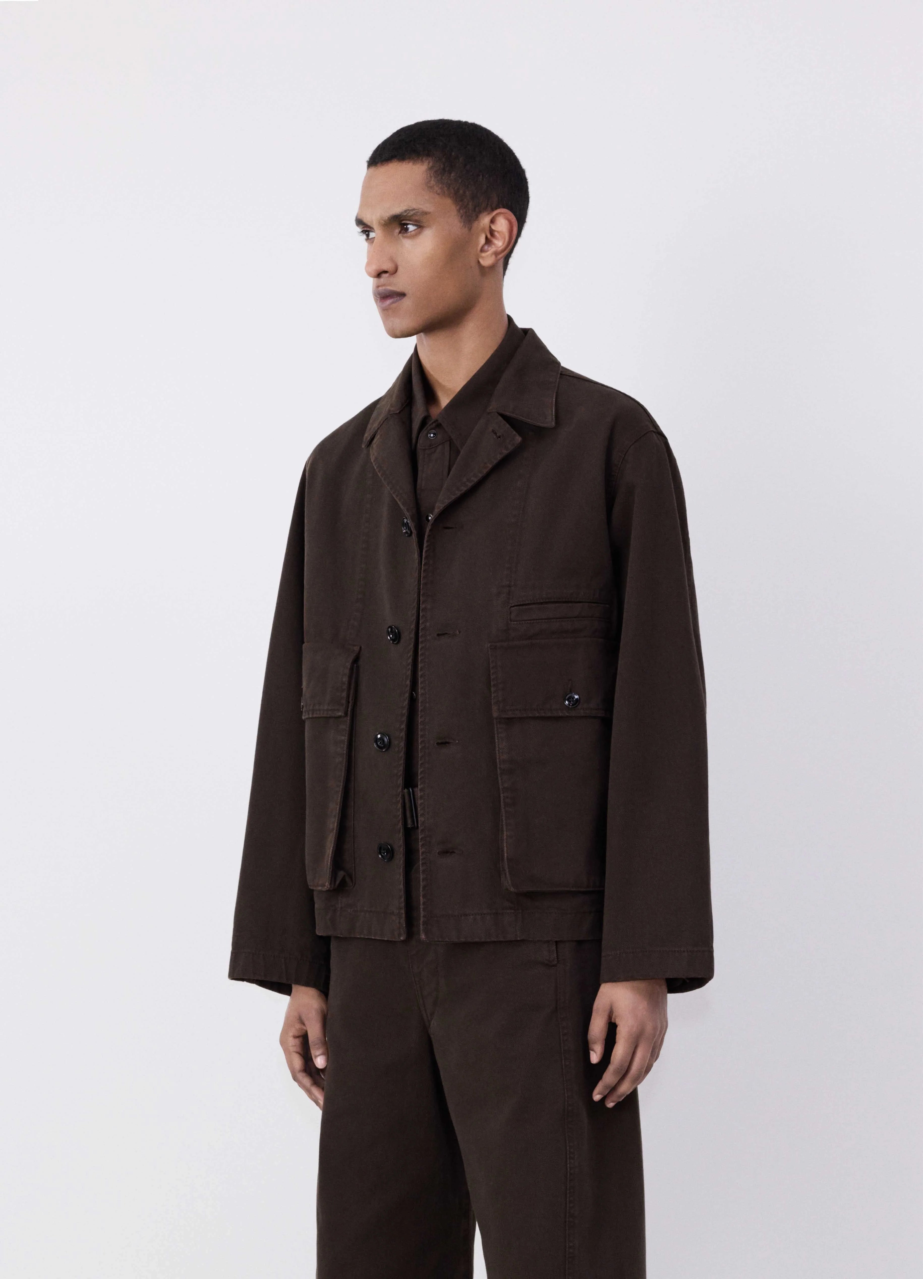Espresso Boxy Jacket LEMAIRE